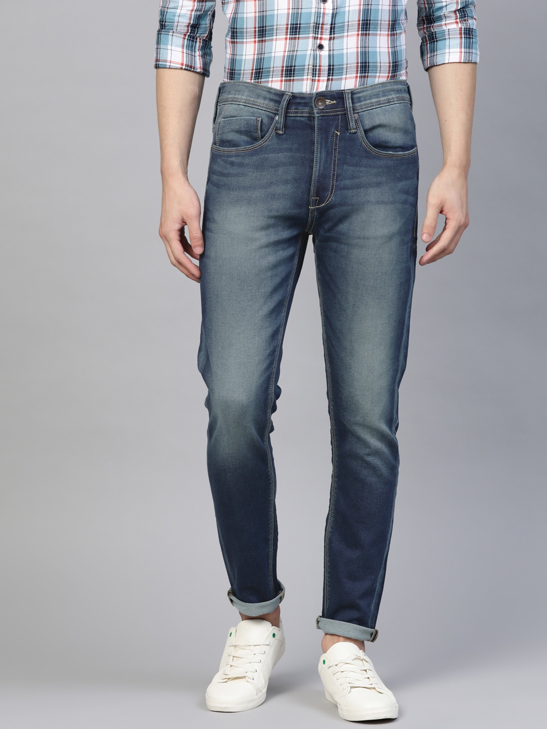 

Pepe Jeans Men Blue Chinox Super Skinny Fit Mid-Rise Clean Look Stretchable Jeans