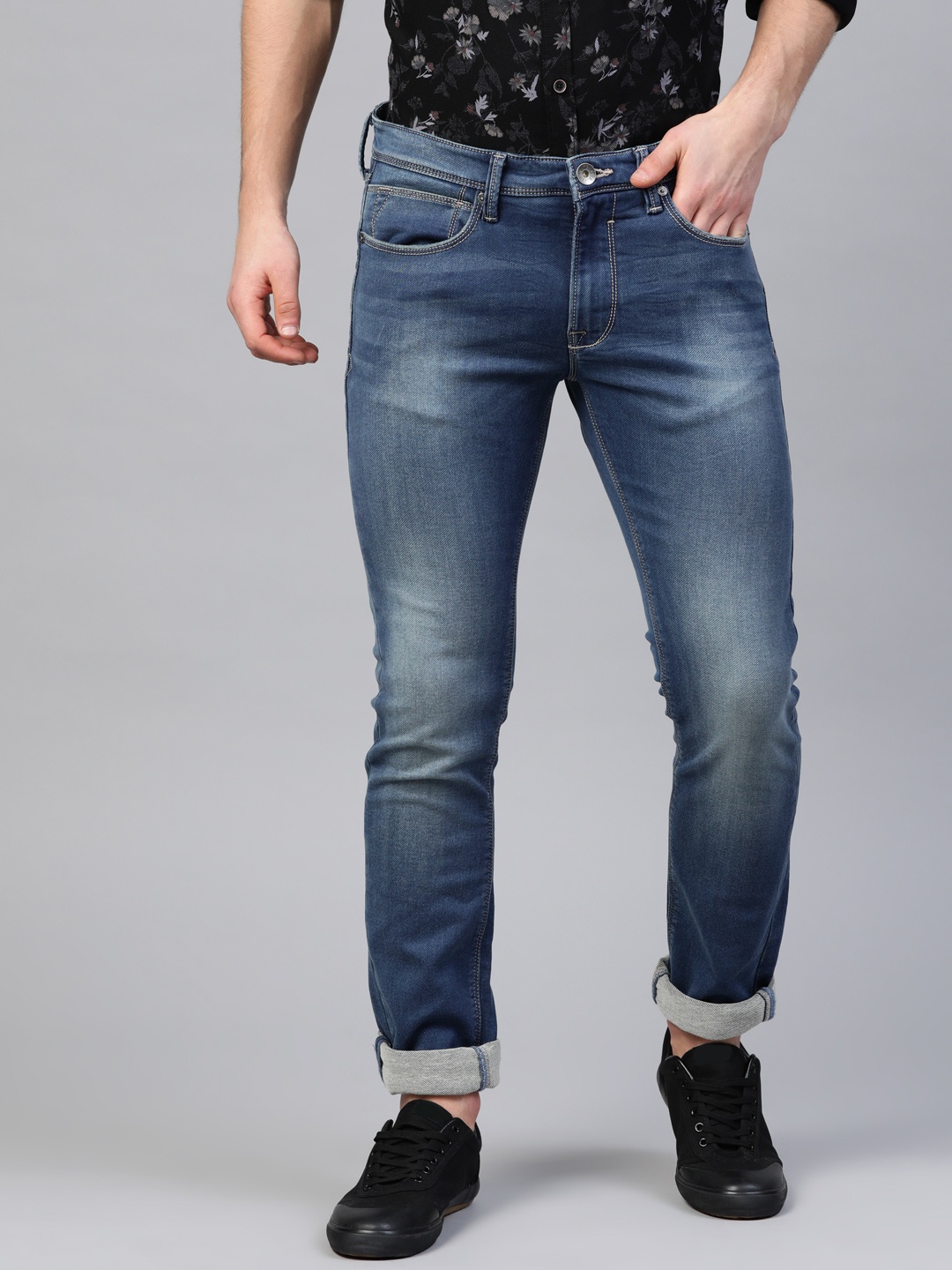 

Pepe Jeans Men Blue Soho Skinny Fit Low-Rise Clean Look Stretchable Jeans