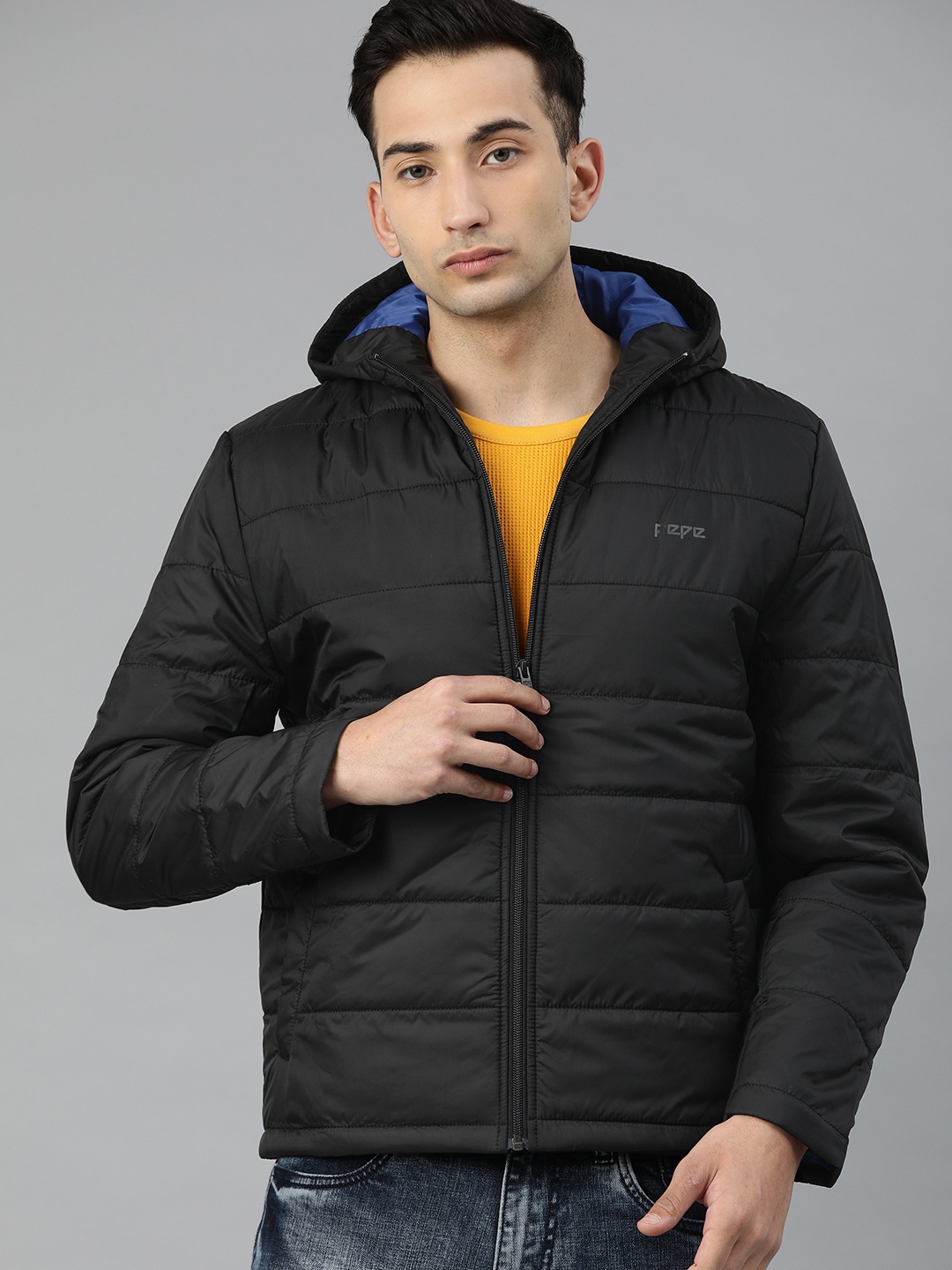 

Pepe Jeans Men Black Solid Lightweight Puffer Jacket