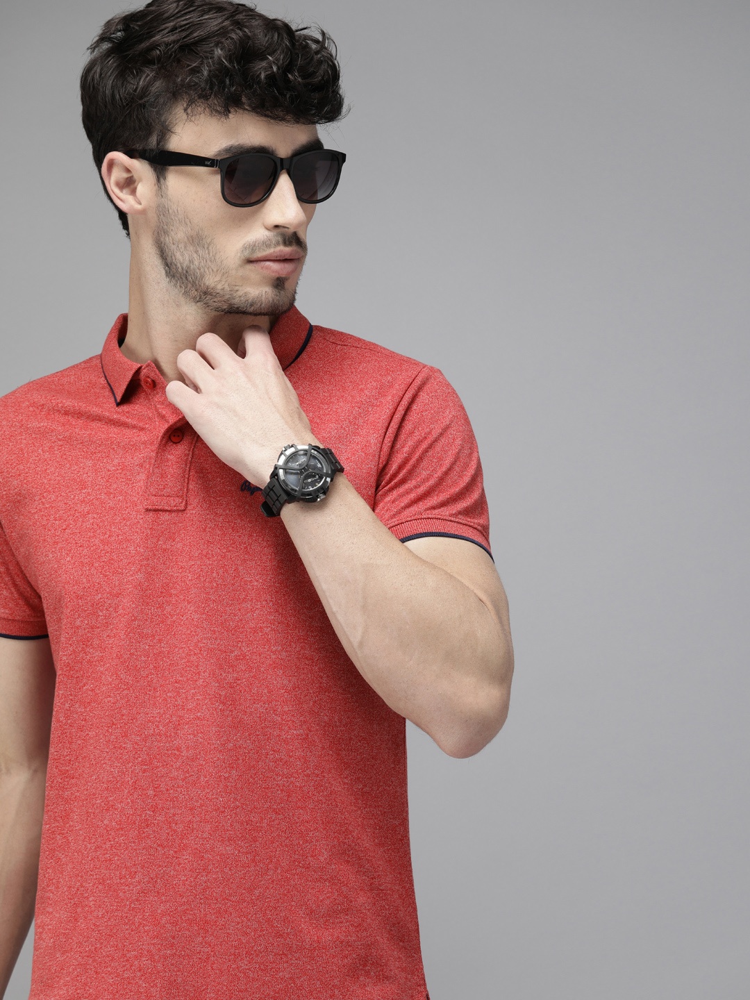 

Pepe Jeans Men Red Solid Polo Collar T-shirt