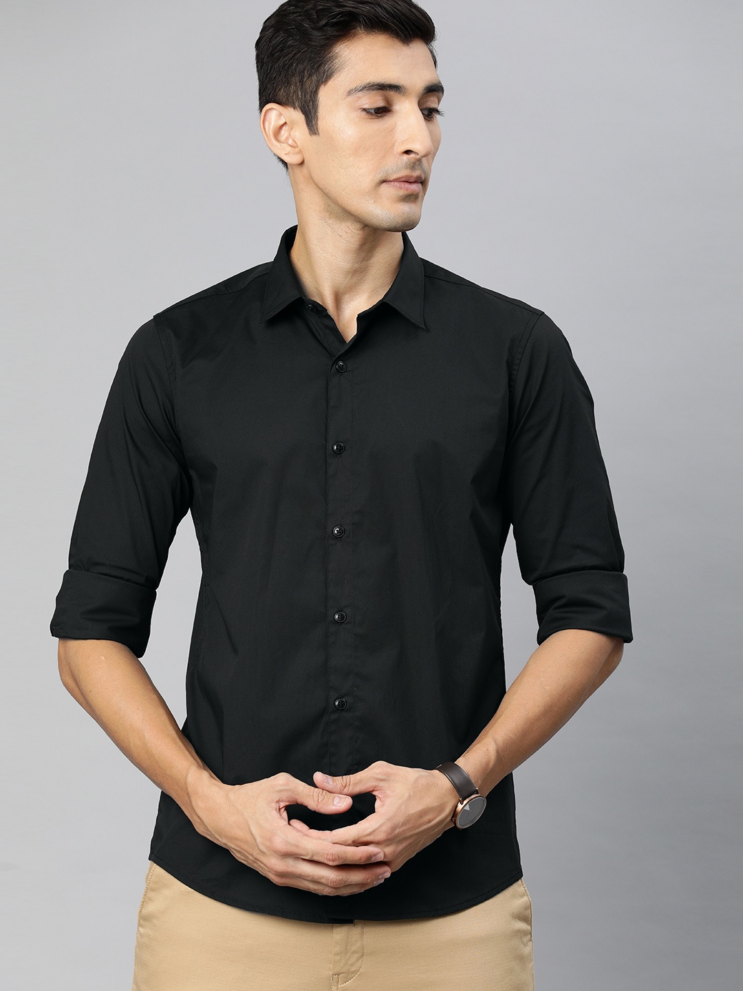 

Pepe Jeans Men Black Regular Fit Solid Casual Shirt