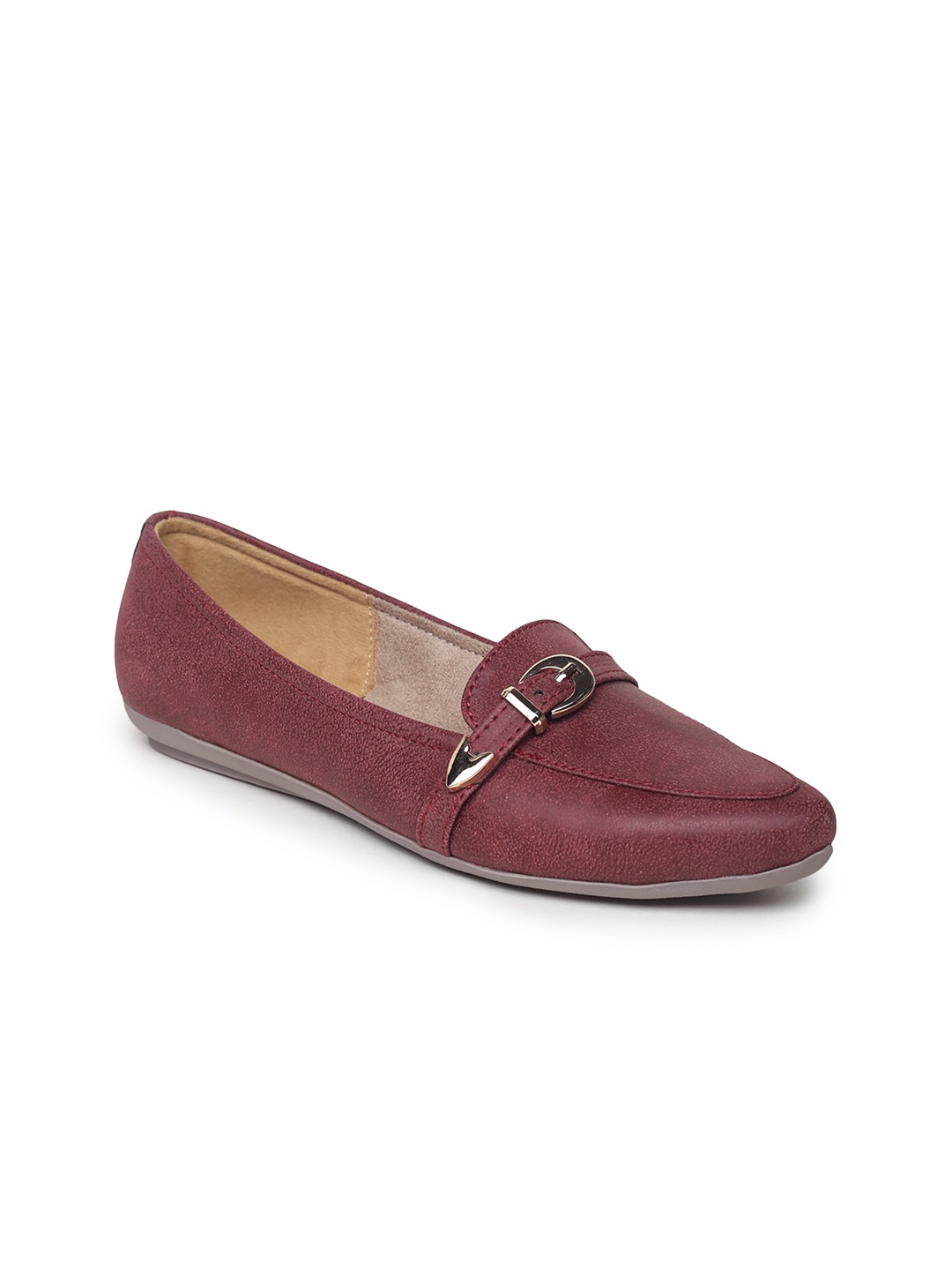 

VALIOSAA Women Maroon Solid Ballerinas