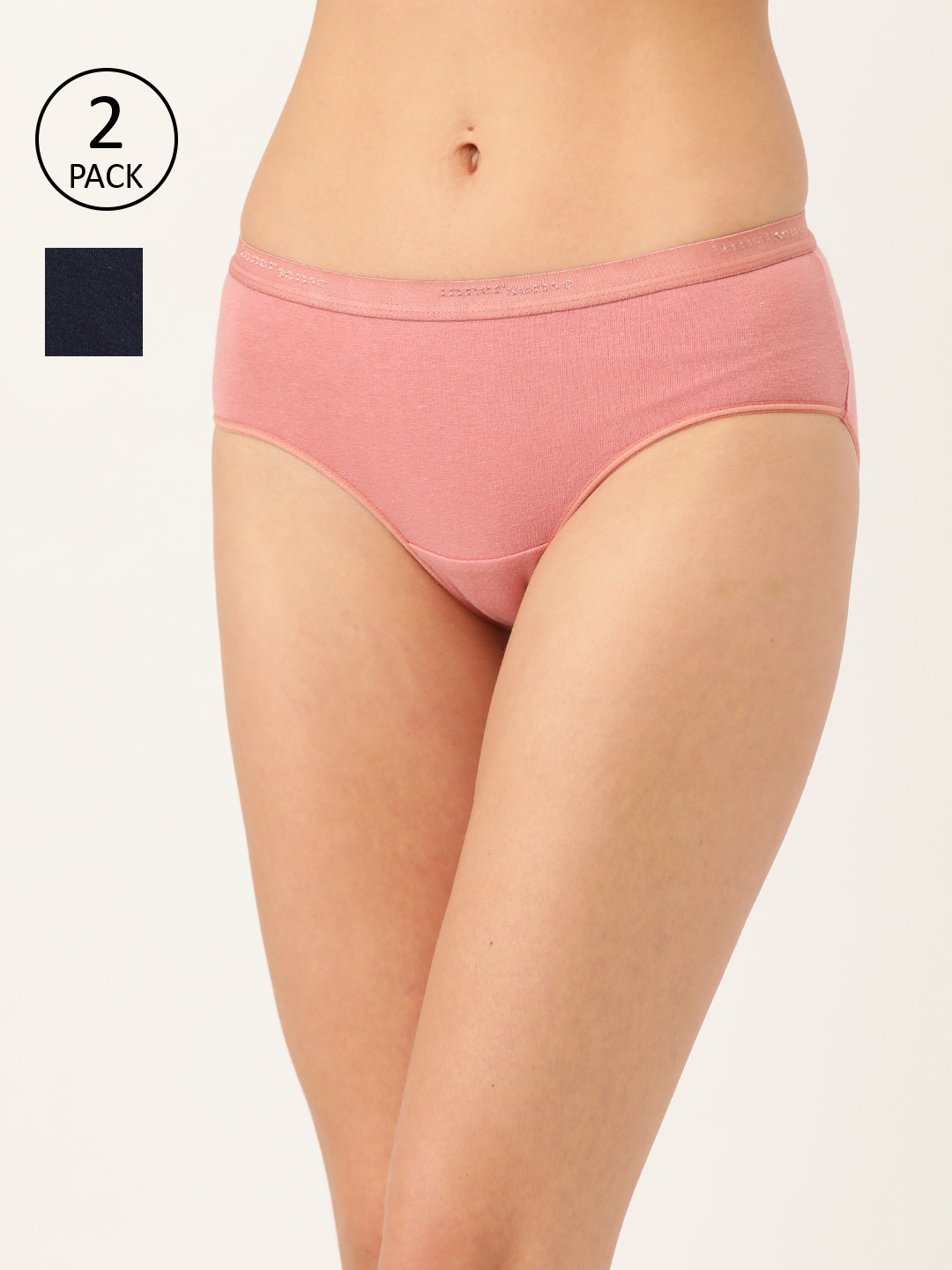 

Inner Sense Women Pack of 2 Organic Cotton Sustainable Antimicrobial Hipster ISPC002, Pink
