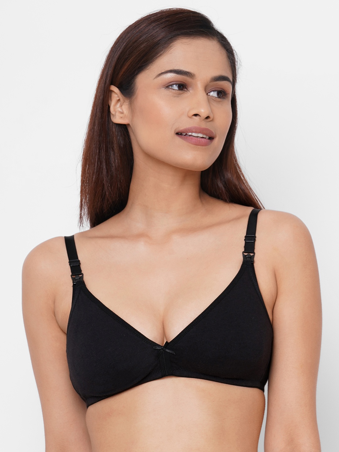 

Inner Sense Black Organic Cotton Solid Non-Wired Non Padded Nursing Bra IMB006D