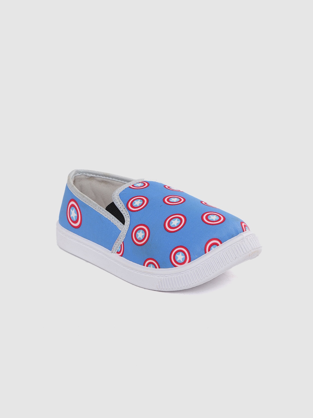 

toothless Boys Blue& Red Captain America Print Slip-On Sneakers