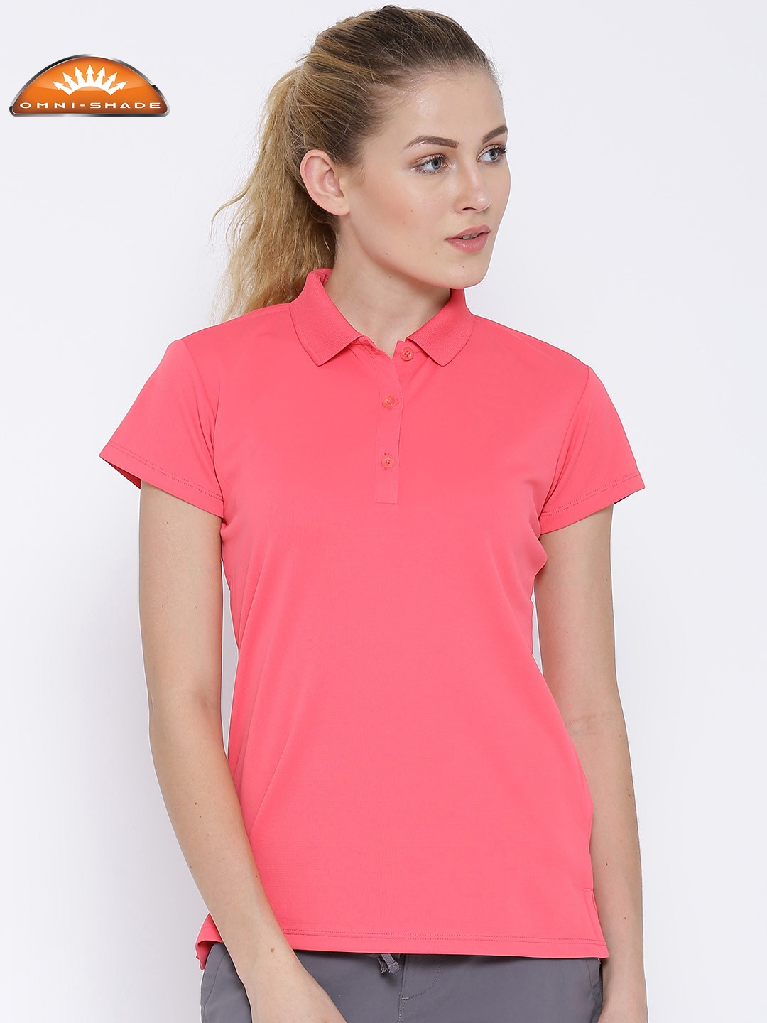 

Columbia Pink Polyester Innisfree Polo Hiking T-shirt