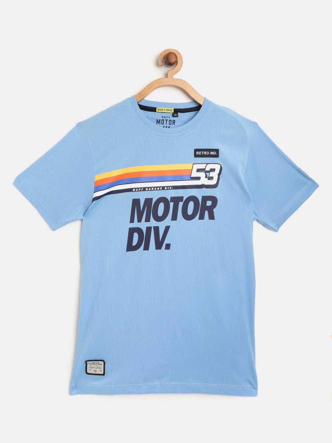 

RUFF Boys Blue Printed Round Neck T-shirt
