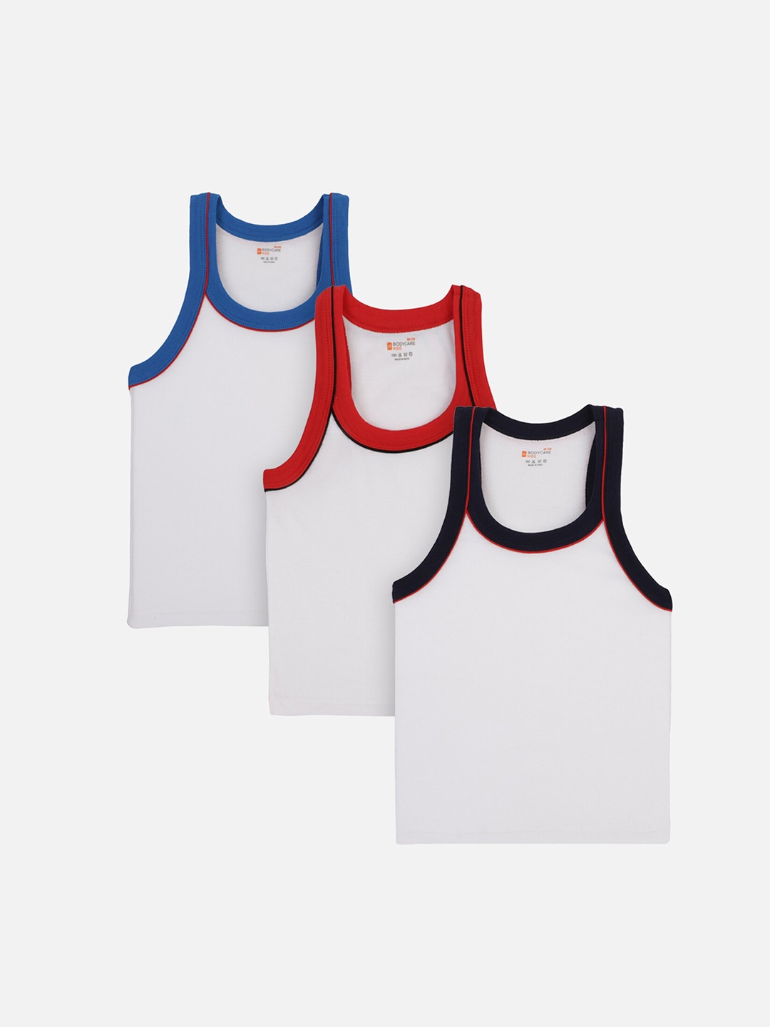 

Bodycare Kids Boys Pack Of 3 Solid Innerwear Vests KGA2011DEF, White