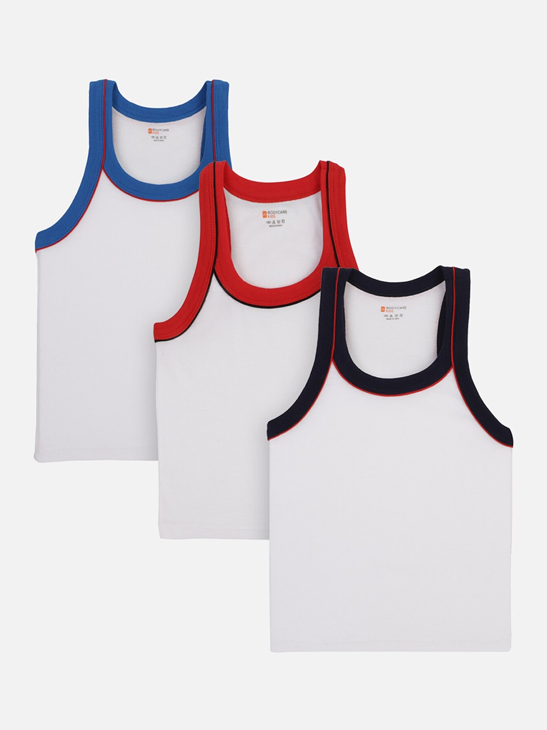 

Bodycare Kids Boys Pack Of 3 Solid Innerwear Vests KGA2011DEF, White