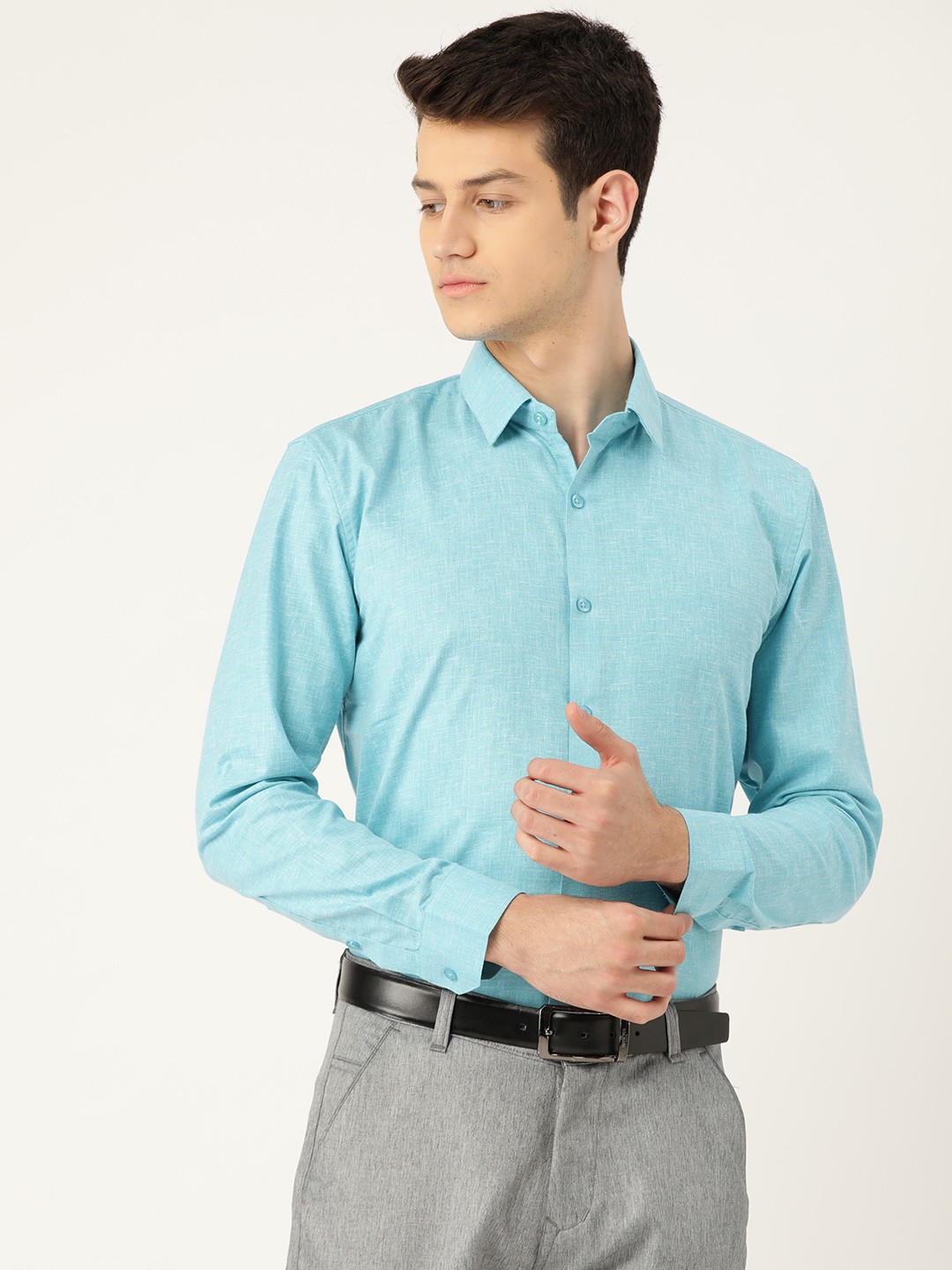 

SOJANYA Men Blue Classic Fit Solid Formal Shirt