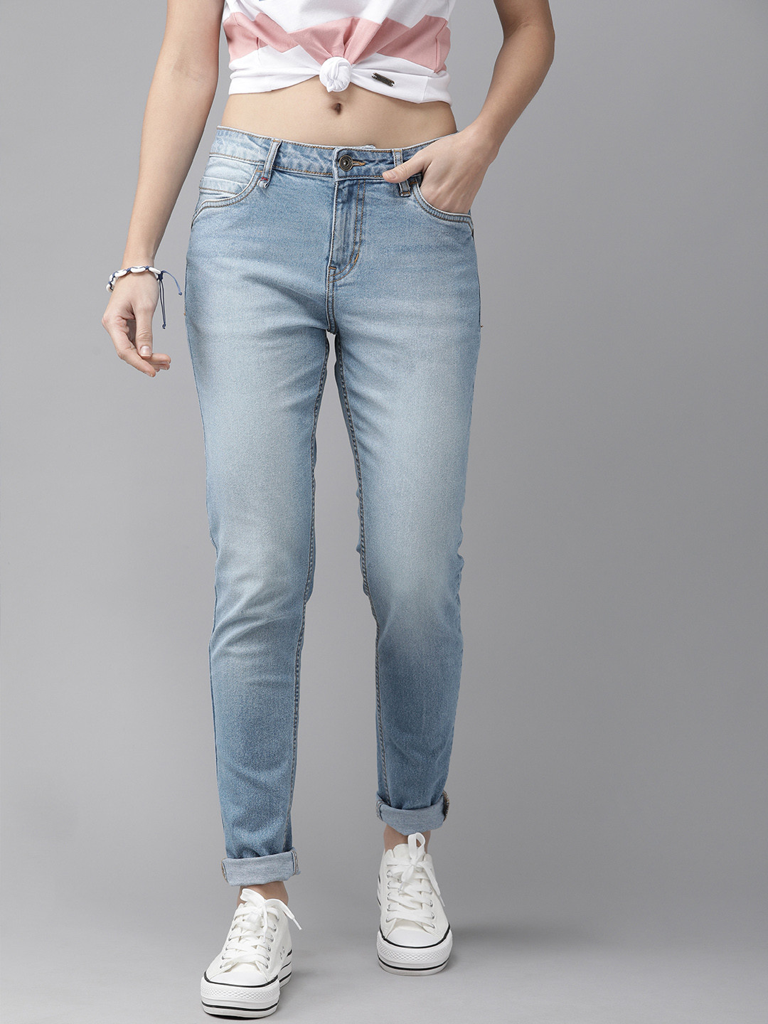 

Roadster Women Blue Slim Fit Mid-Rise Clean Look Stretchable Jeans