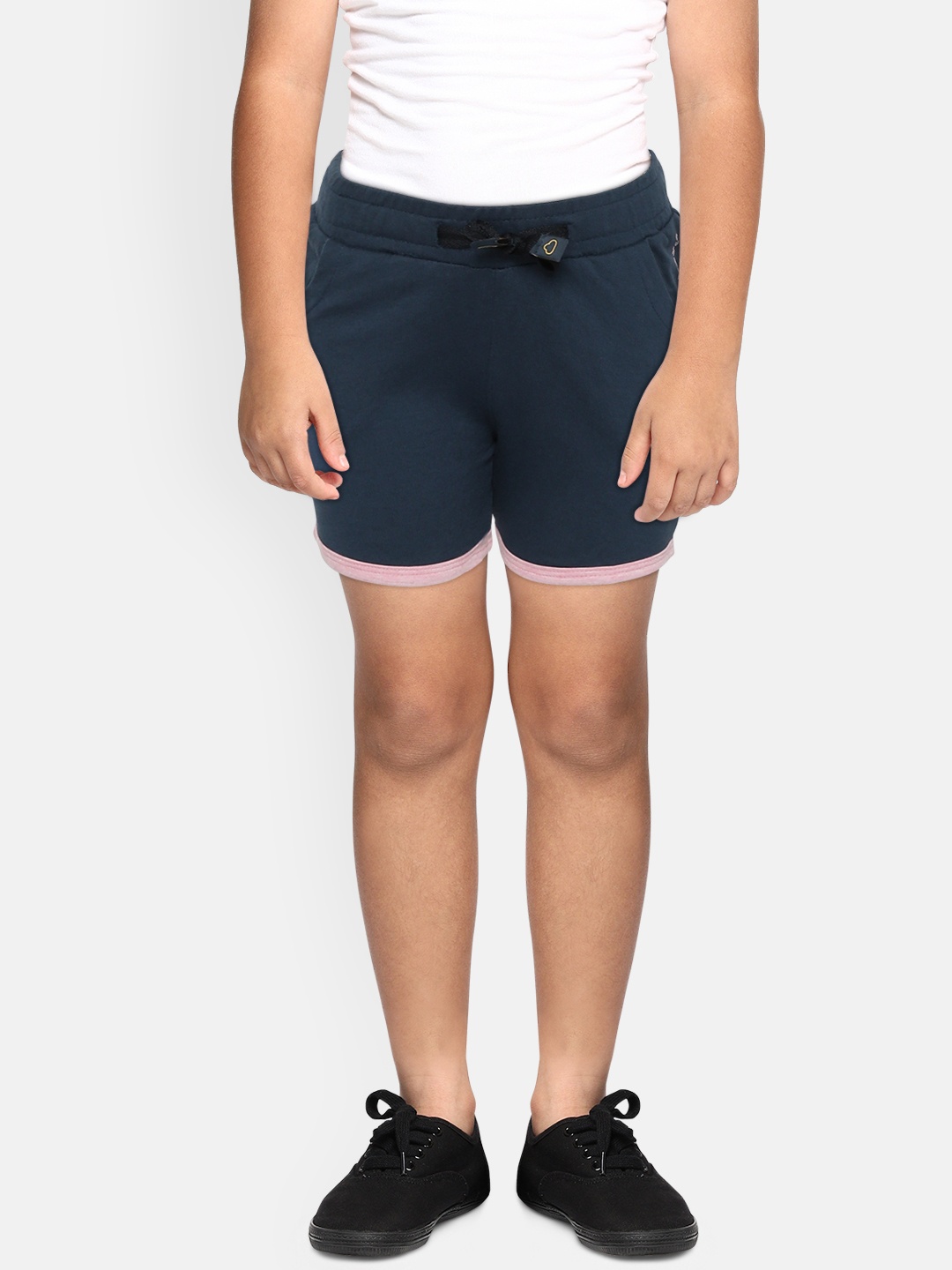 

Sweet Dreams Girls Navy Blue Solid Regular Fit Shorts