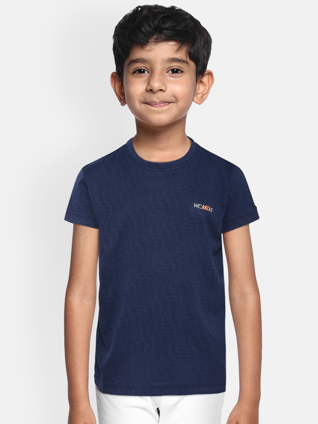 

Sweet Dreams Boys Navy Self Design Round Neck Workout T-shirt, Navy blue