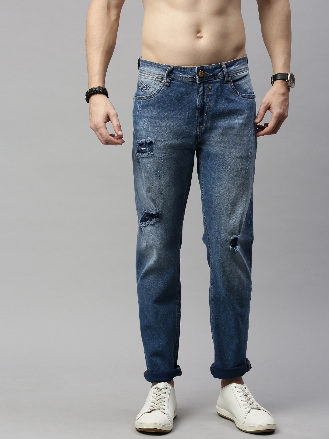 

Roadster Men Blue Slim Fit Mid-Rise Mildly Distressed Stretchable Jeans