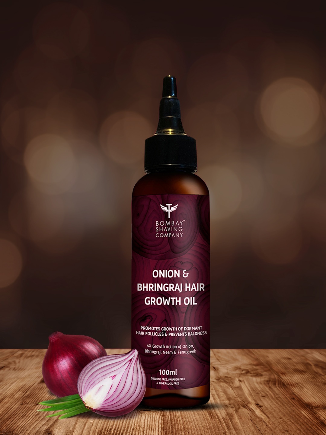 

Bombay Shaving Company Onion & Bhringraj Hair Oil With 4X Growth Action - 100 ml, Purple