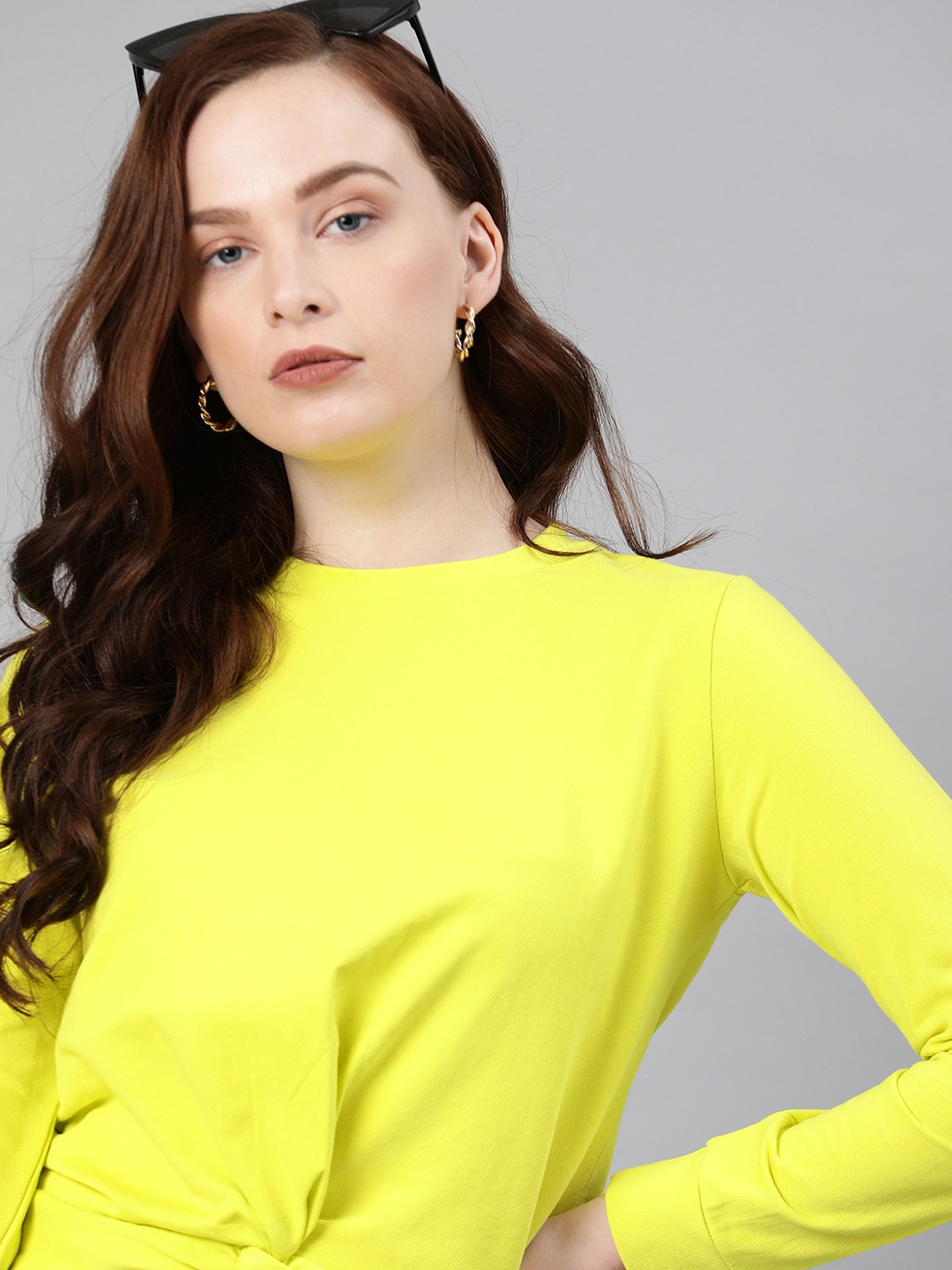 

ONLY Women Yellow Solid Sweatshirt