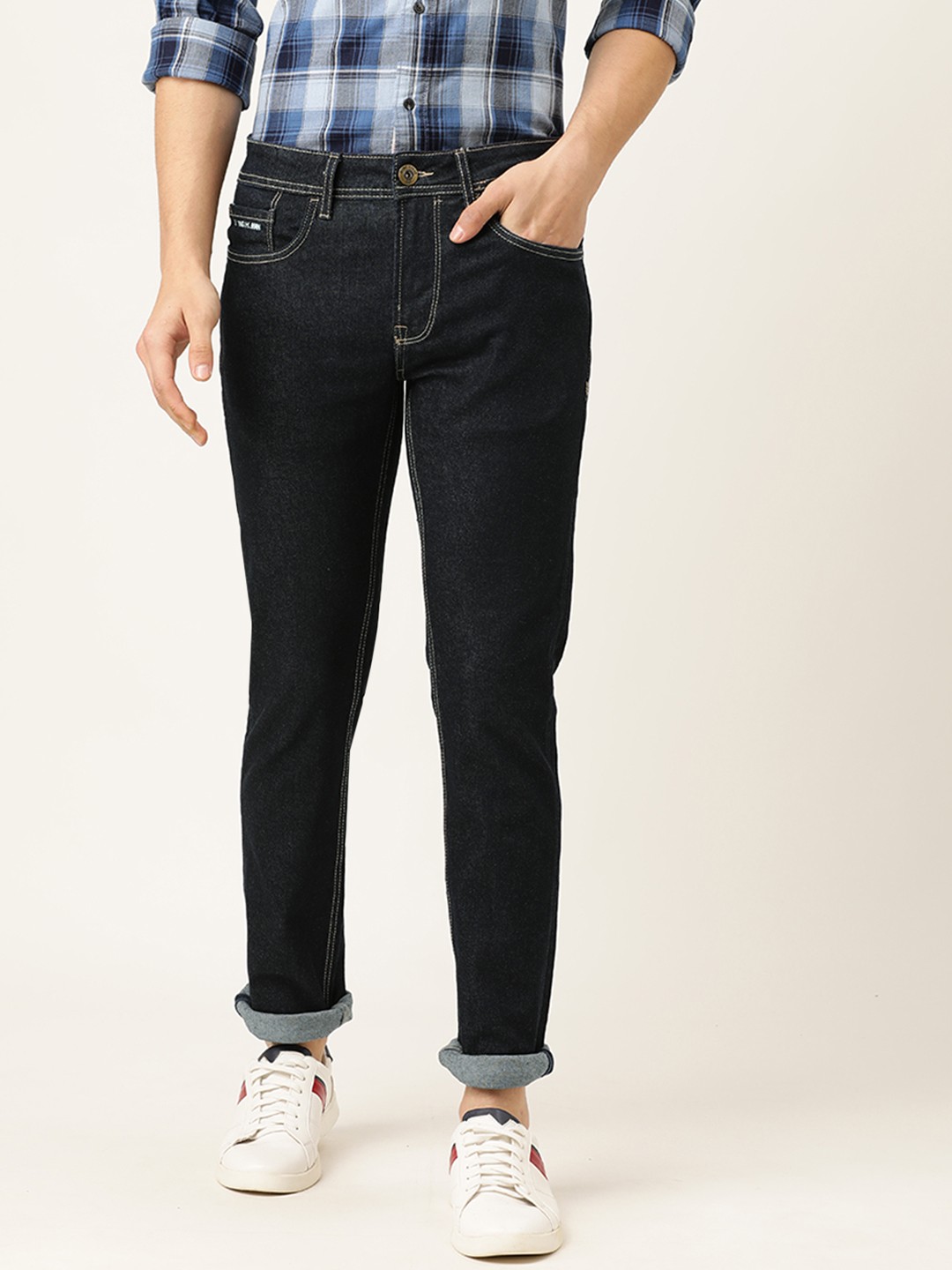 

Being Human Men Navy Blue Slim Fit Mid-Rise Clean Look Stretchable Jeans