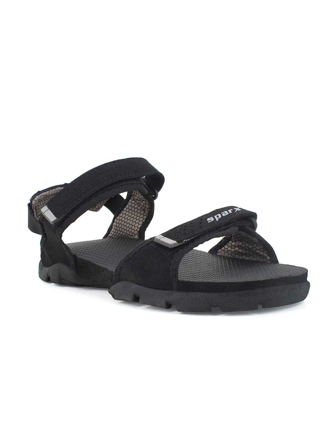 

Sparx Men Black & Grey Solid Sports Sandals