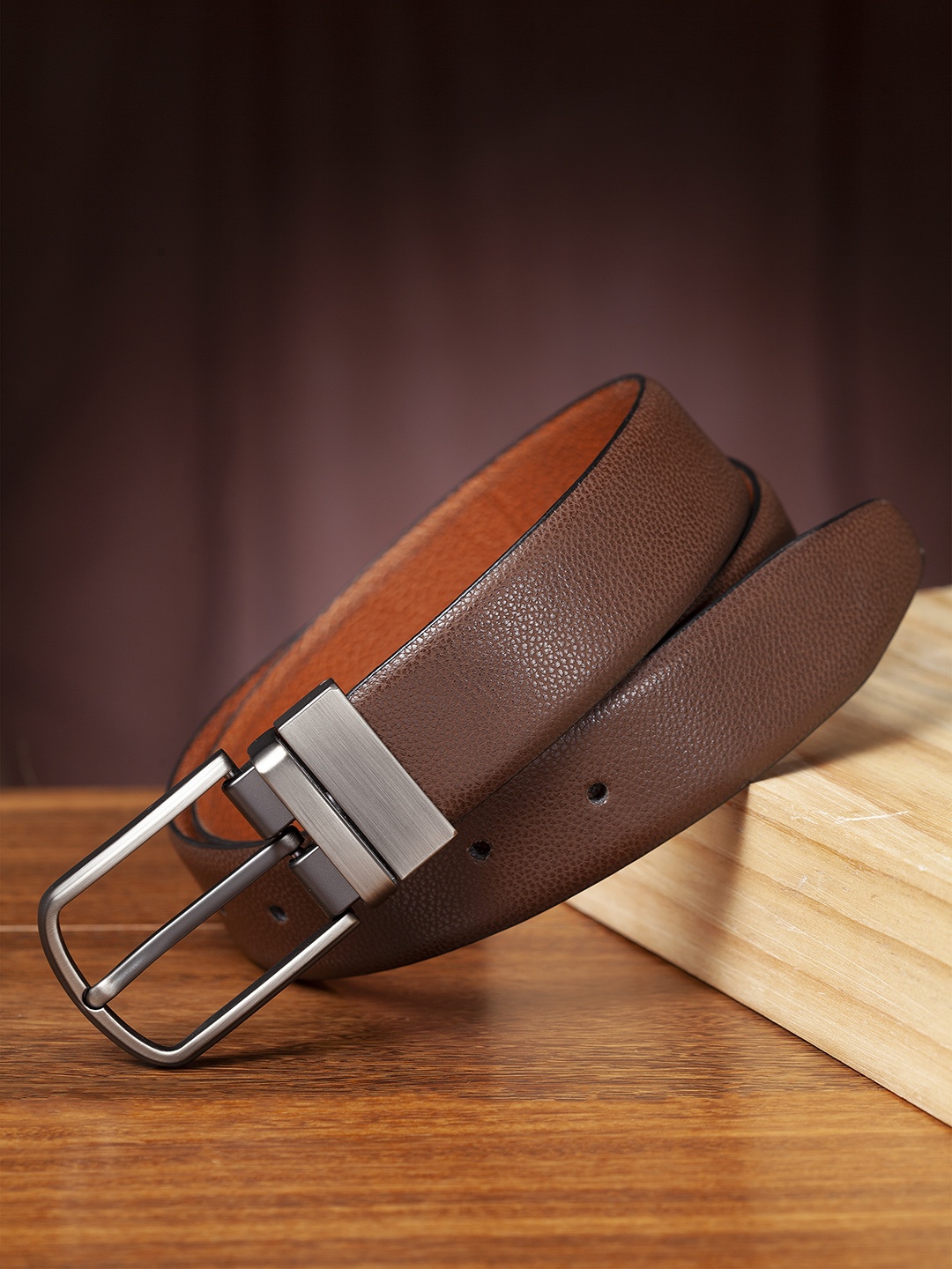 

HIGHLANDER Men Brown Reversible Solid Belt