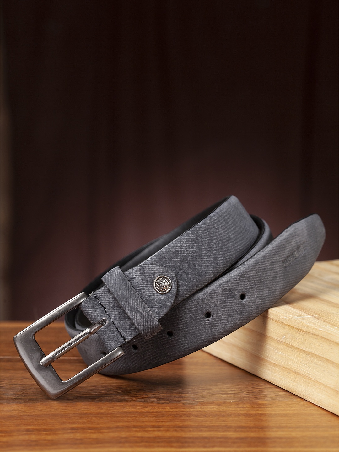 

HIGHLANDER Men Charcoal Grey Solid Belt