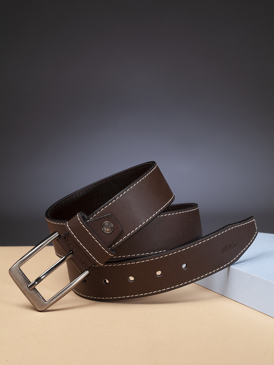 

HIGHLANDER Men Brown Solid Belt