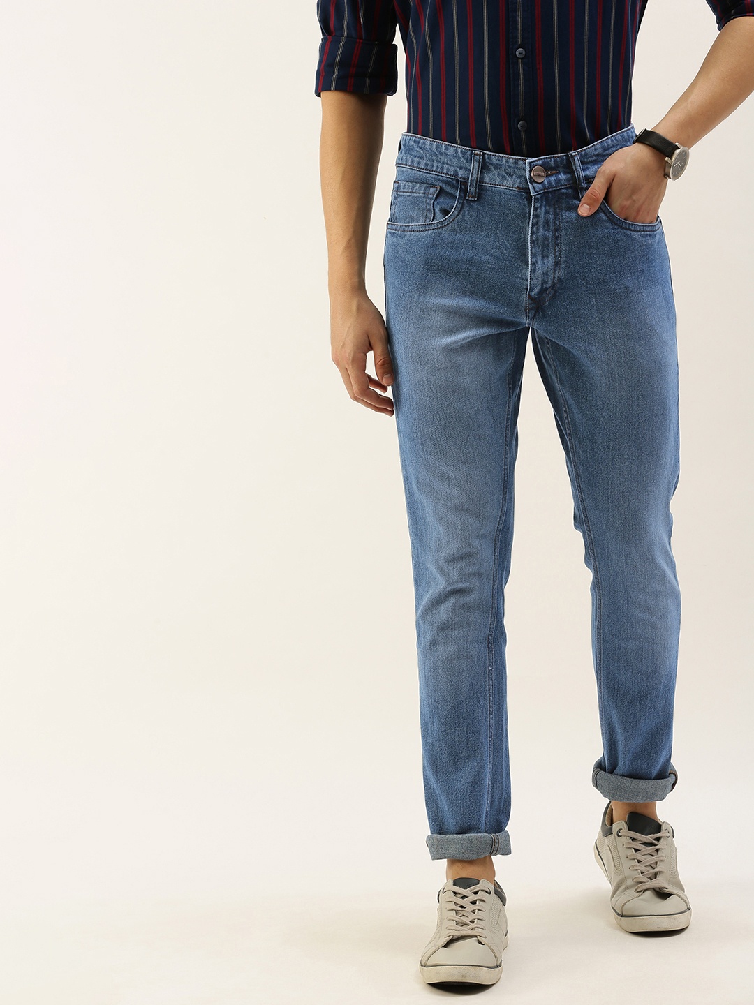 

SINGLE Men Blue Slim Fit Mid-Rise Clean Look Jeans