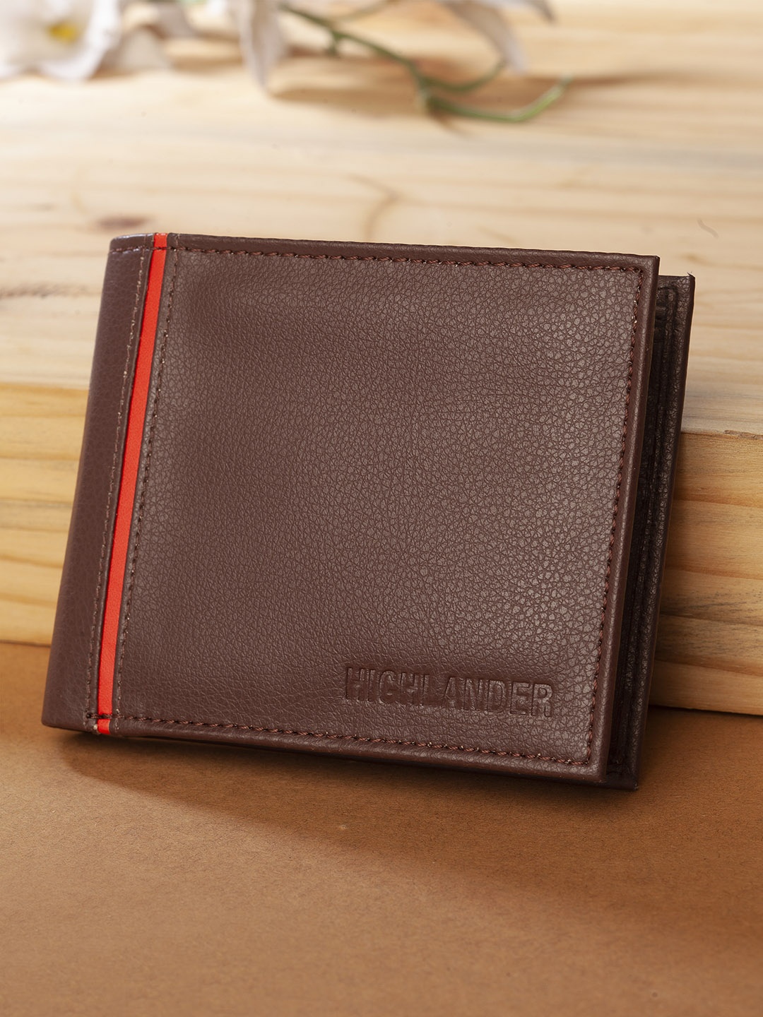 

HIGHLANDER Men Coffee Brown Solid Two Fold Wallet