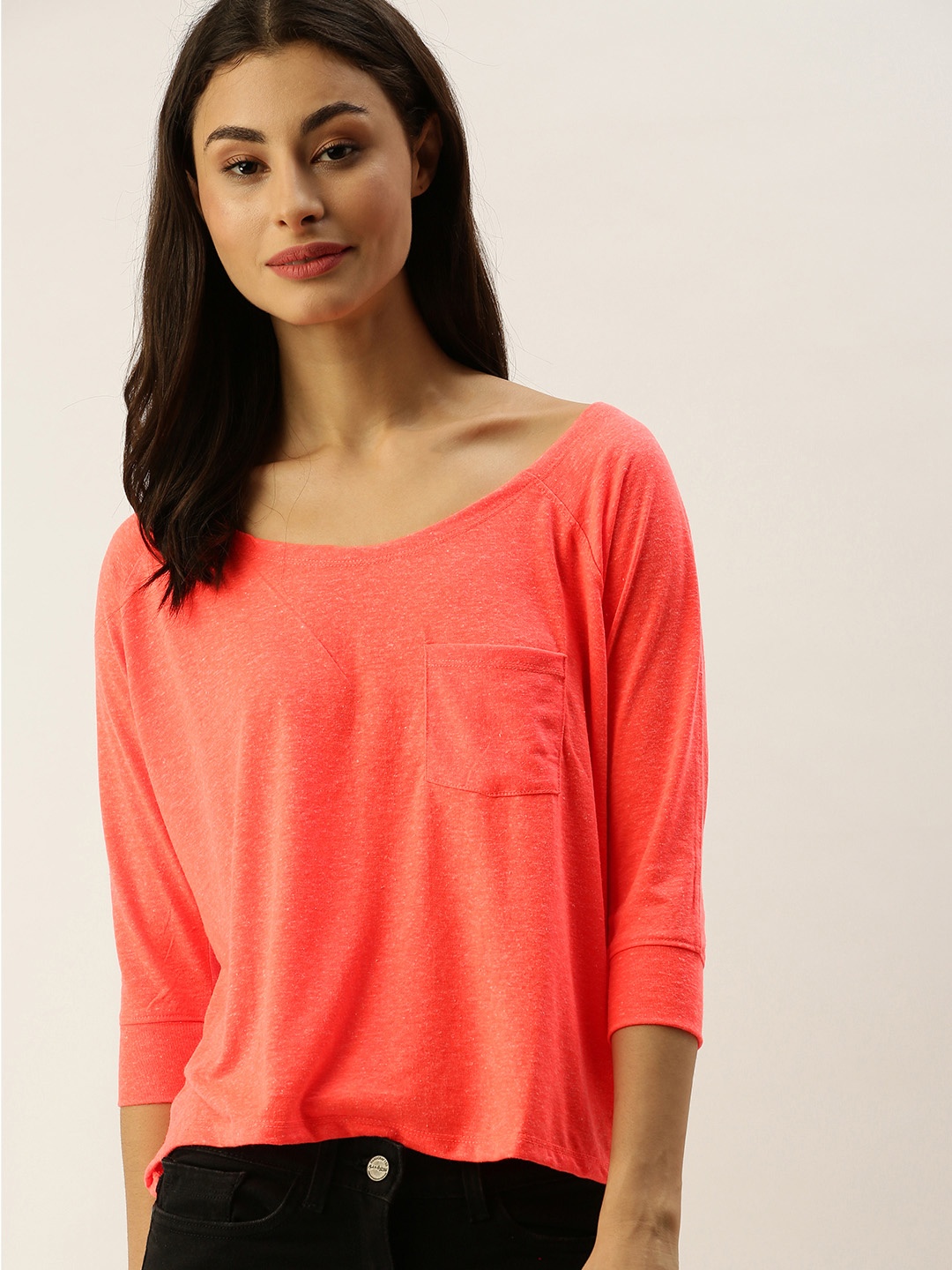 

American Crew Women Orange Solid Top