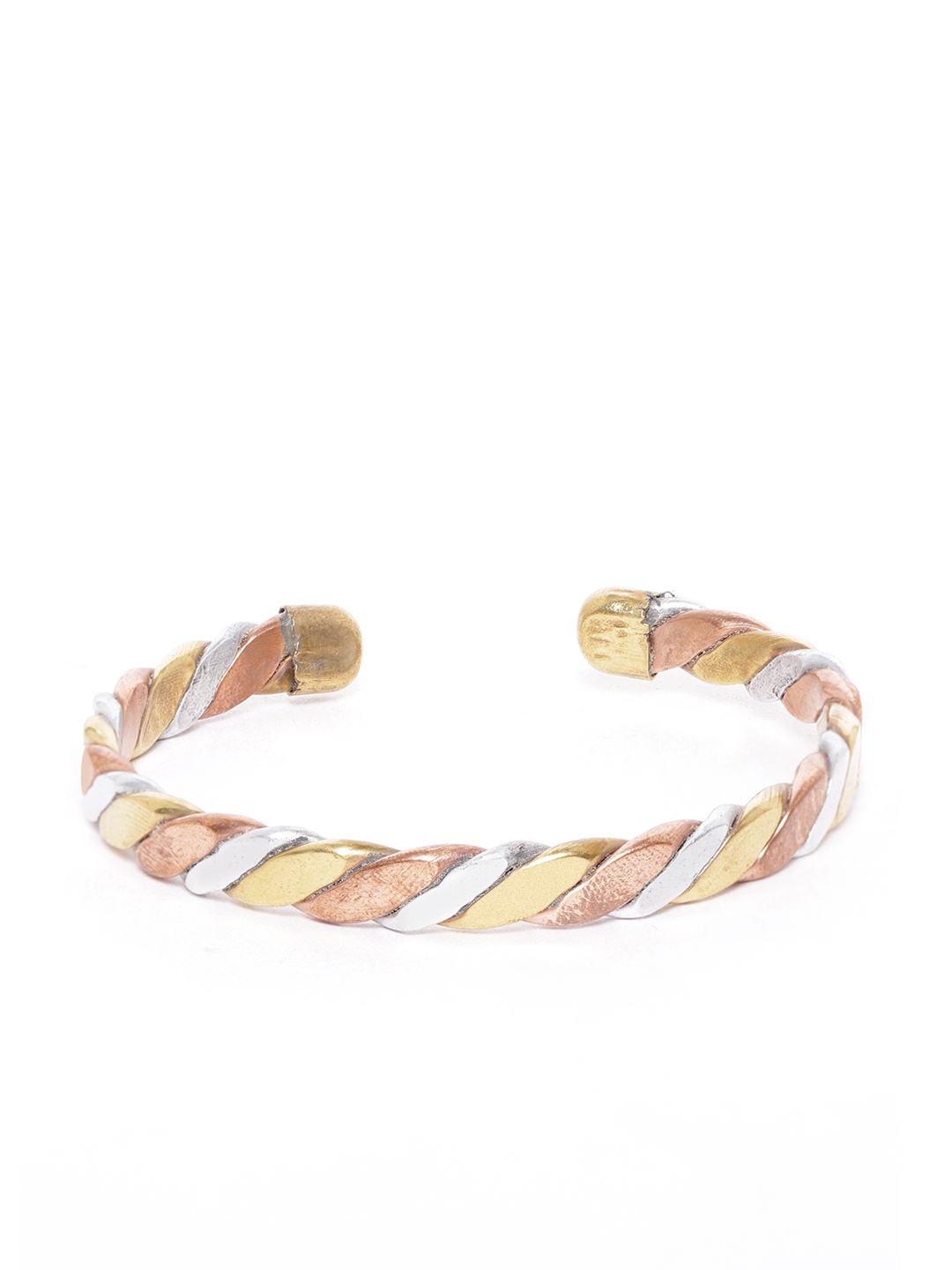 

D.C Creation Men Copper-Toned Gold-Plated & Silver-Plated Cuff Bracelet