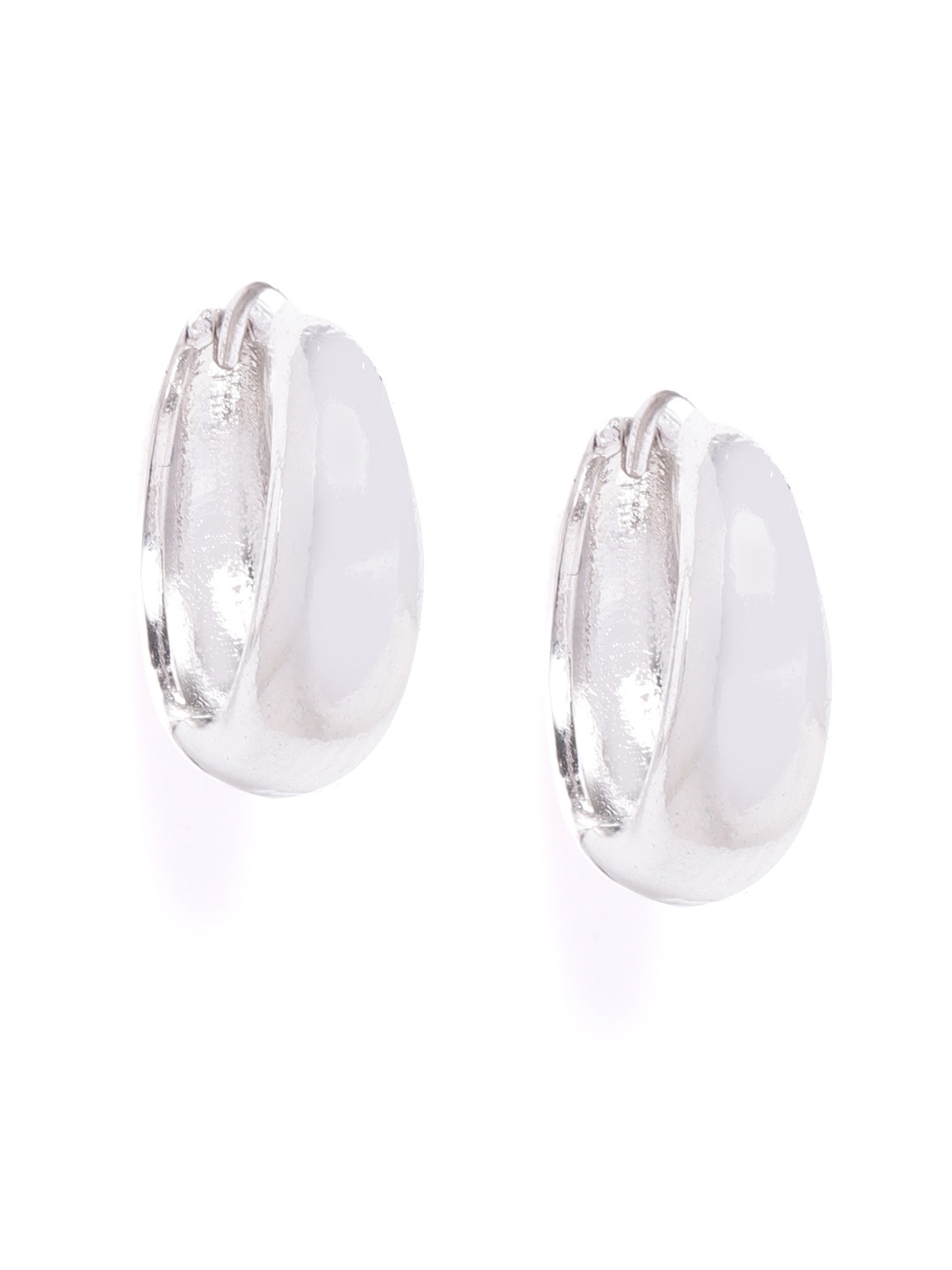 

D.C Creation Men Silver-Plated Circular Hoop Earrings