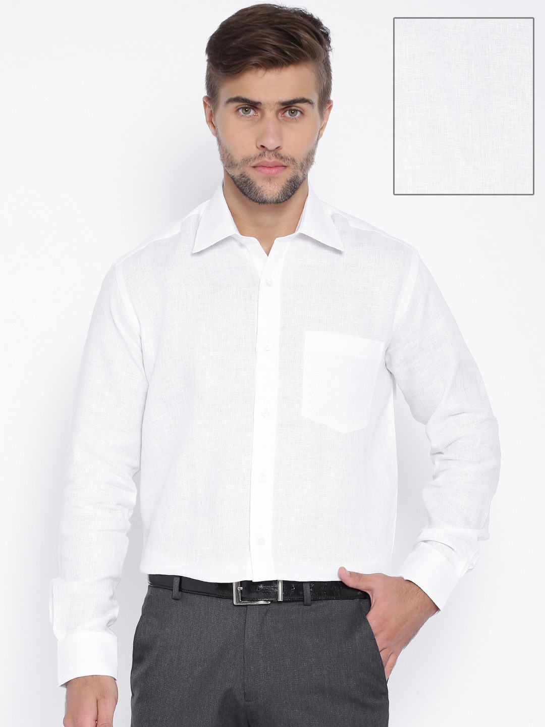 

ColorPlus White Linen Neo Classic Fit Formal Shirt