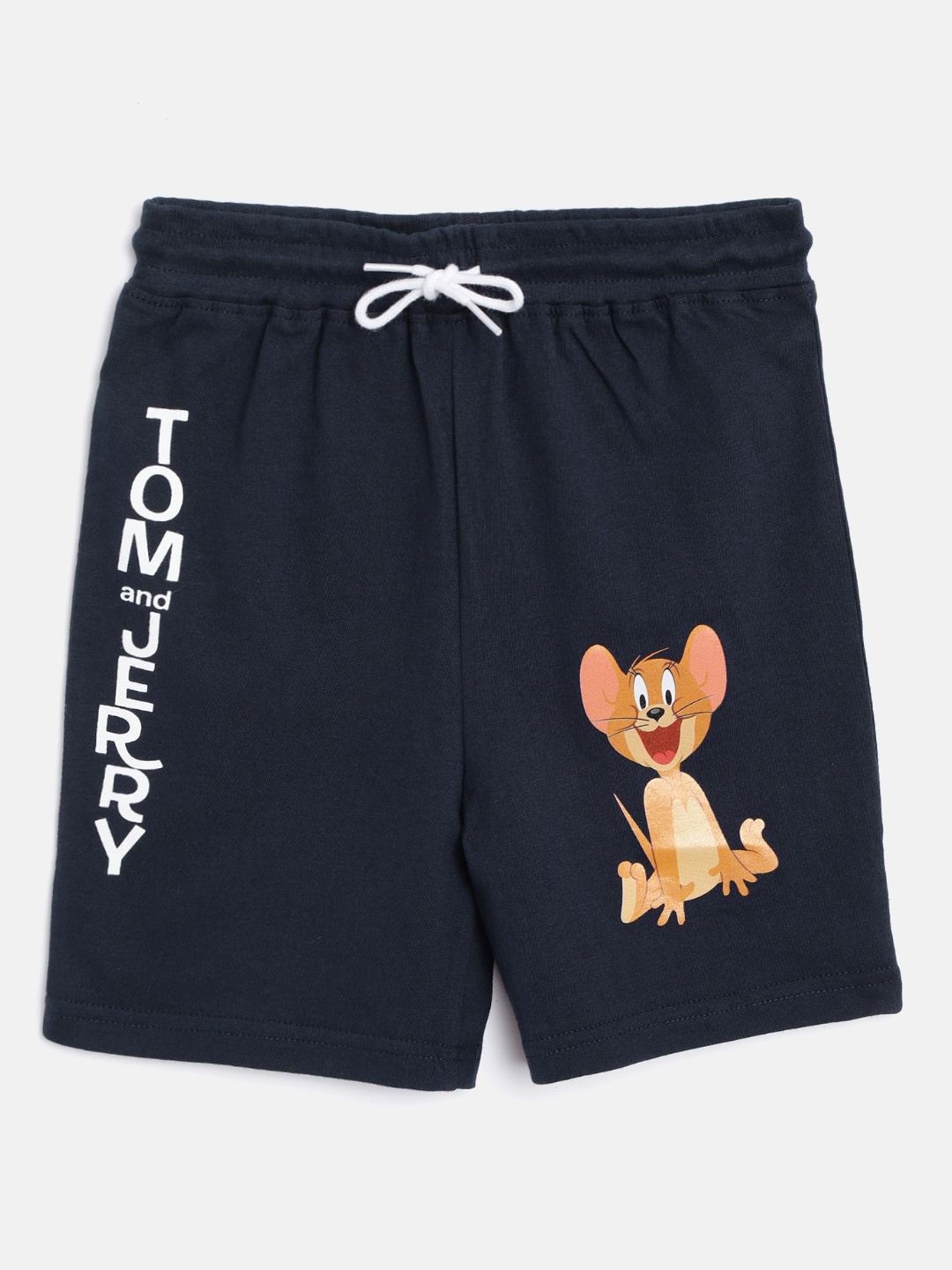 

toothless Boys Navy Blue Tom & Jerry Printed Regular Fit Cotton Shorts