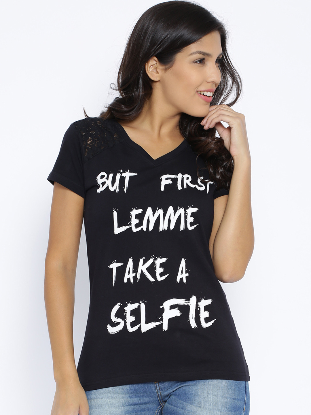 

Flying Machine Black Printed Pure Cotton T-shirt