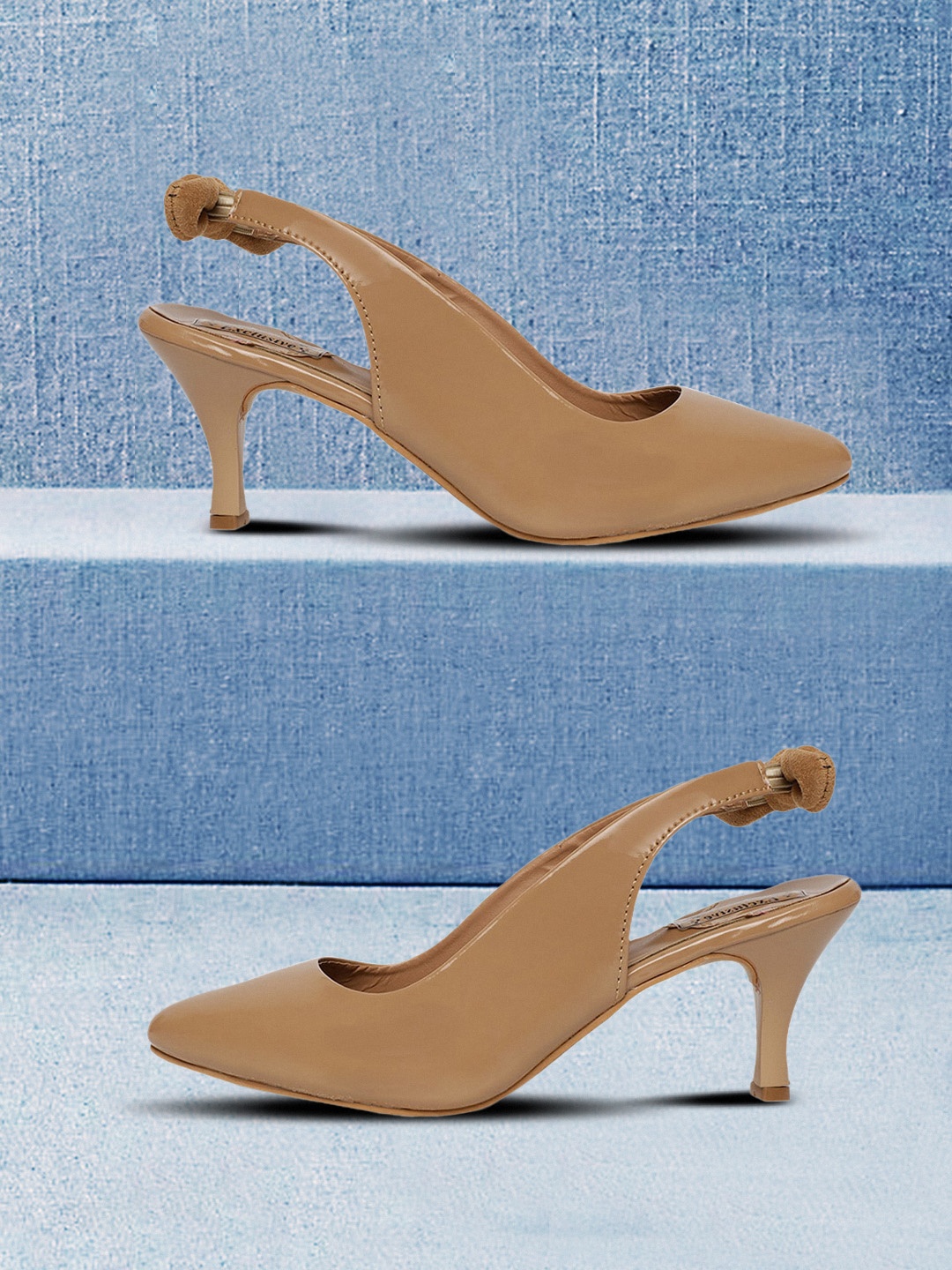 

LONDON STEPS Women Beige Solid Pumps
