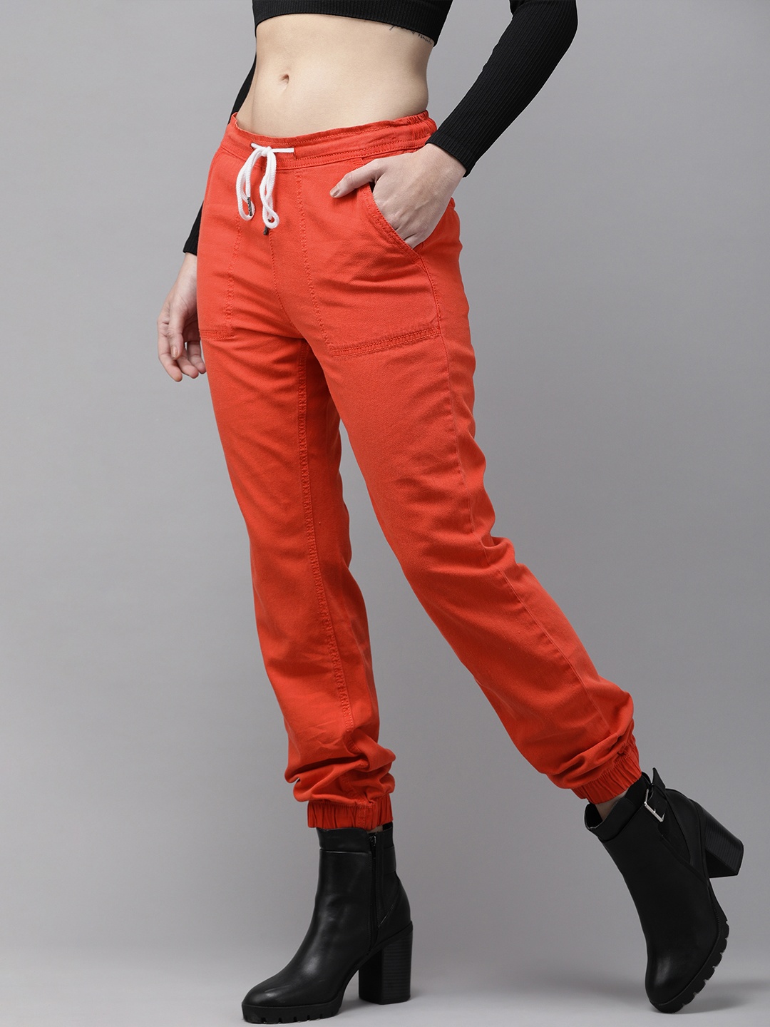 

Roadster Women Orange Jogger Fit Stretchable Jogger Jeans