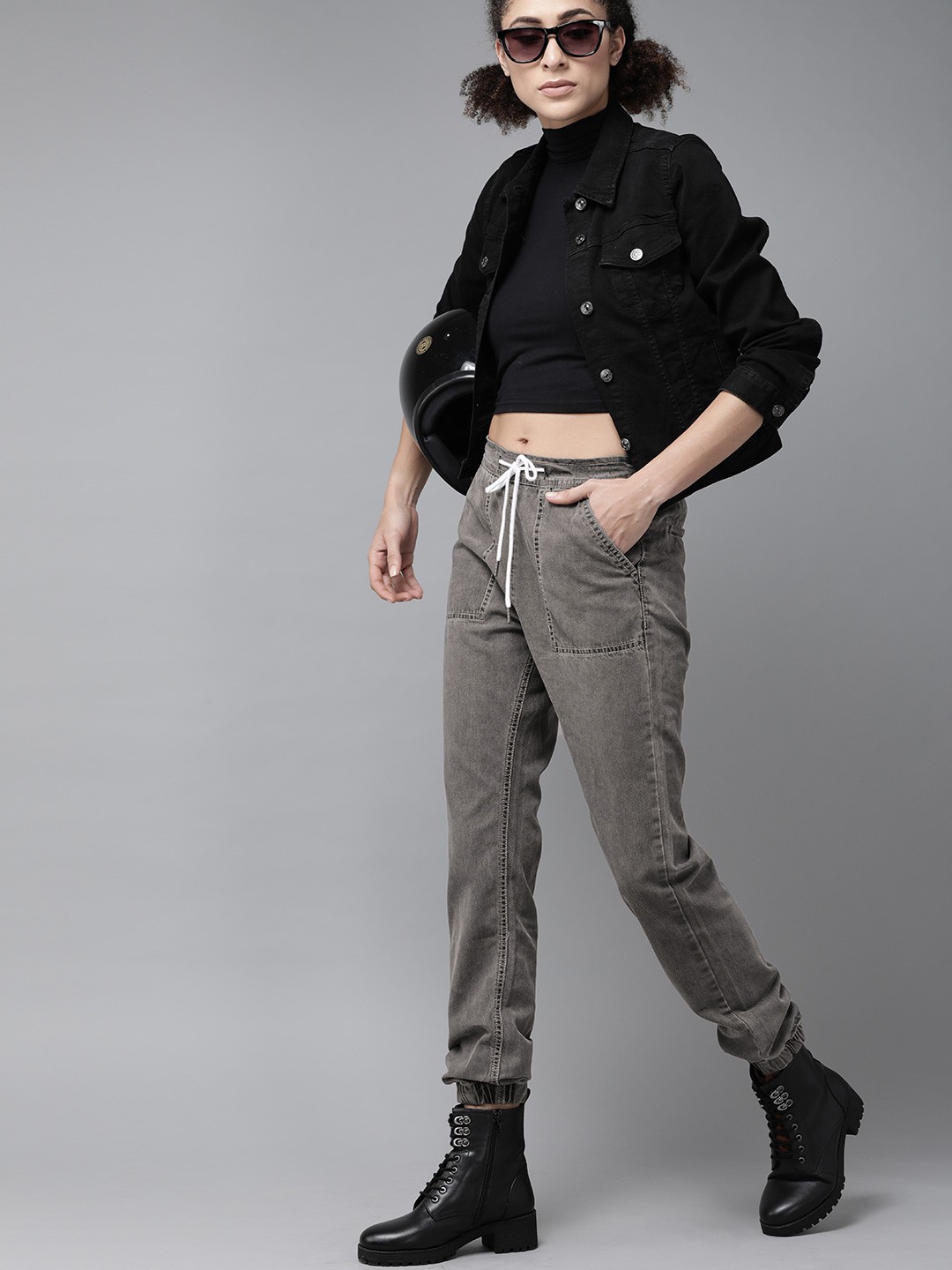 

Roadster Women Charcoal Grey Solid Jogger
