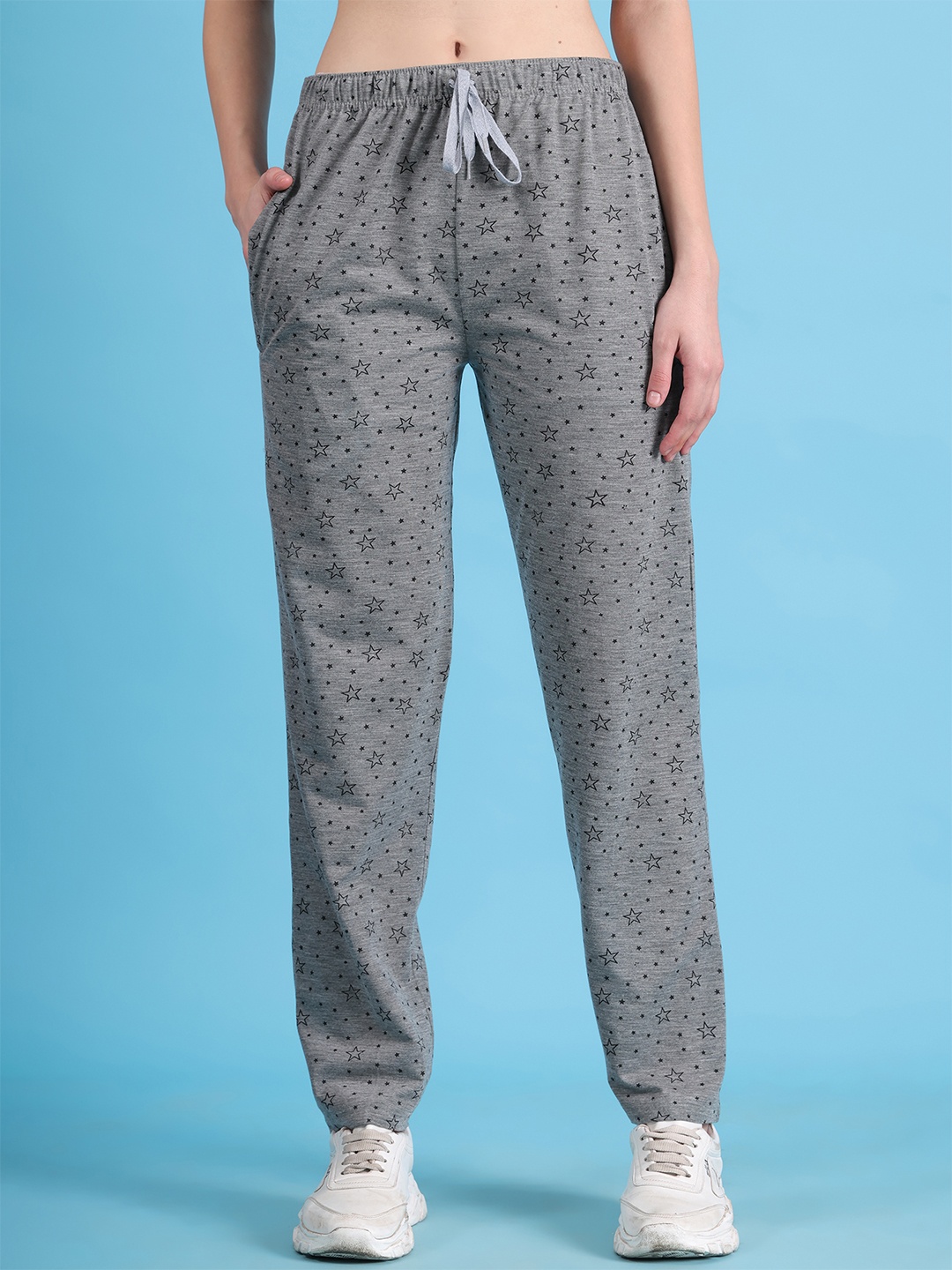 

VIMAL JONNEY Women Grey Melange Printed Lounge Pants