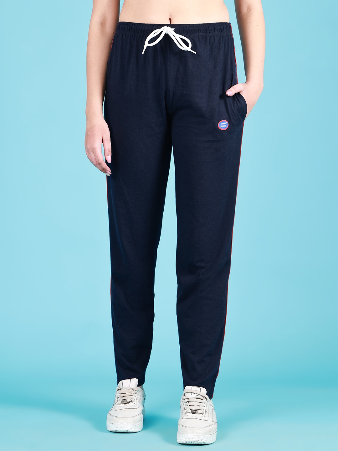 

VIMAL JONNEY Women Navy Blue Solid Lounge Pants