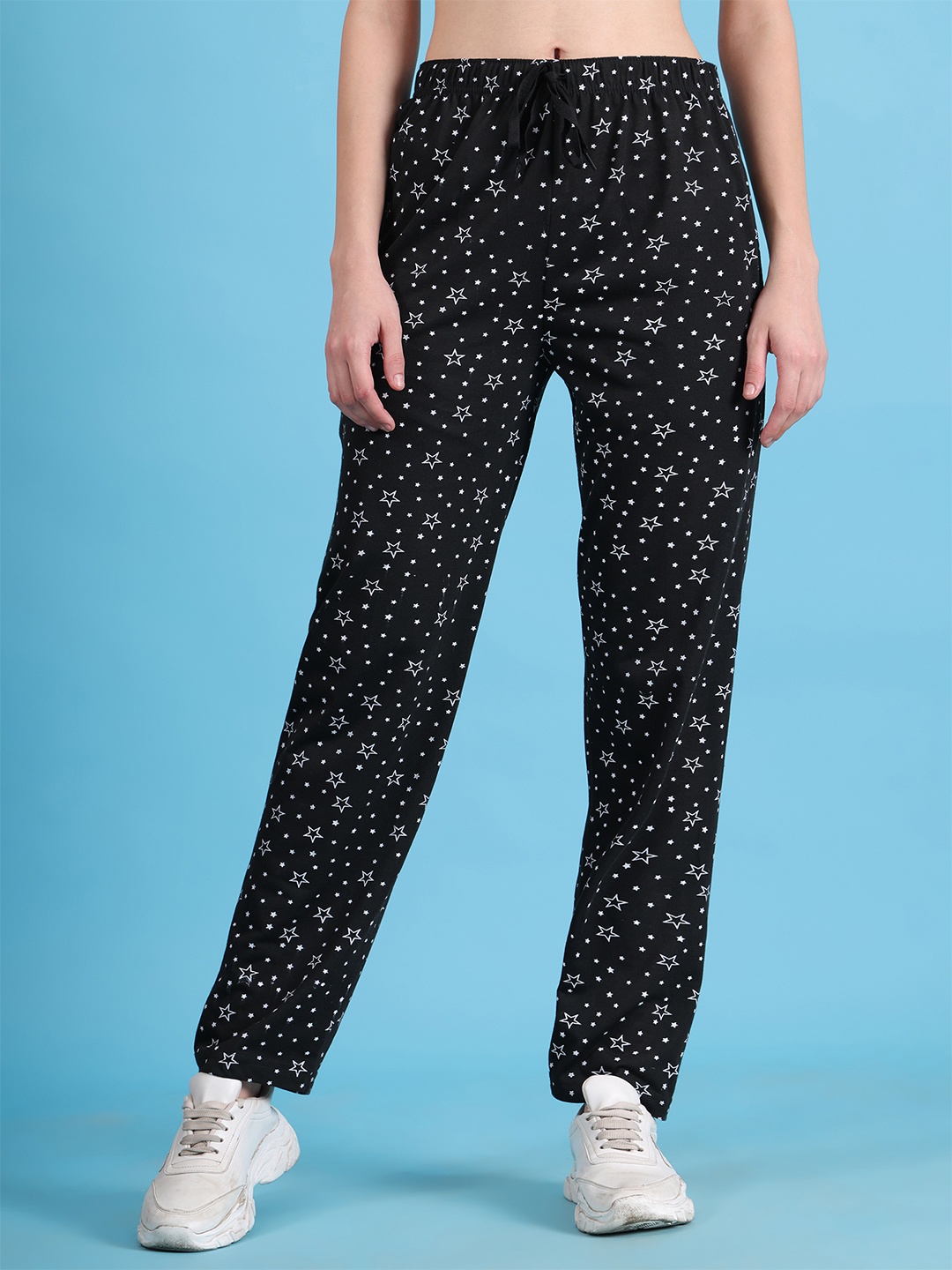 

VIMAL JONNEY Women Black & White Printed Lounge Pants