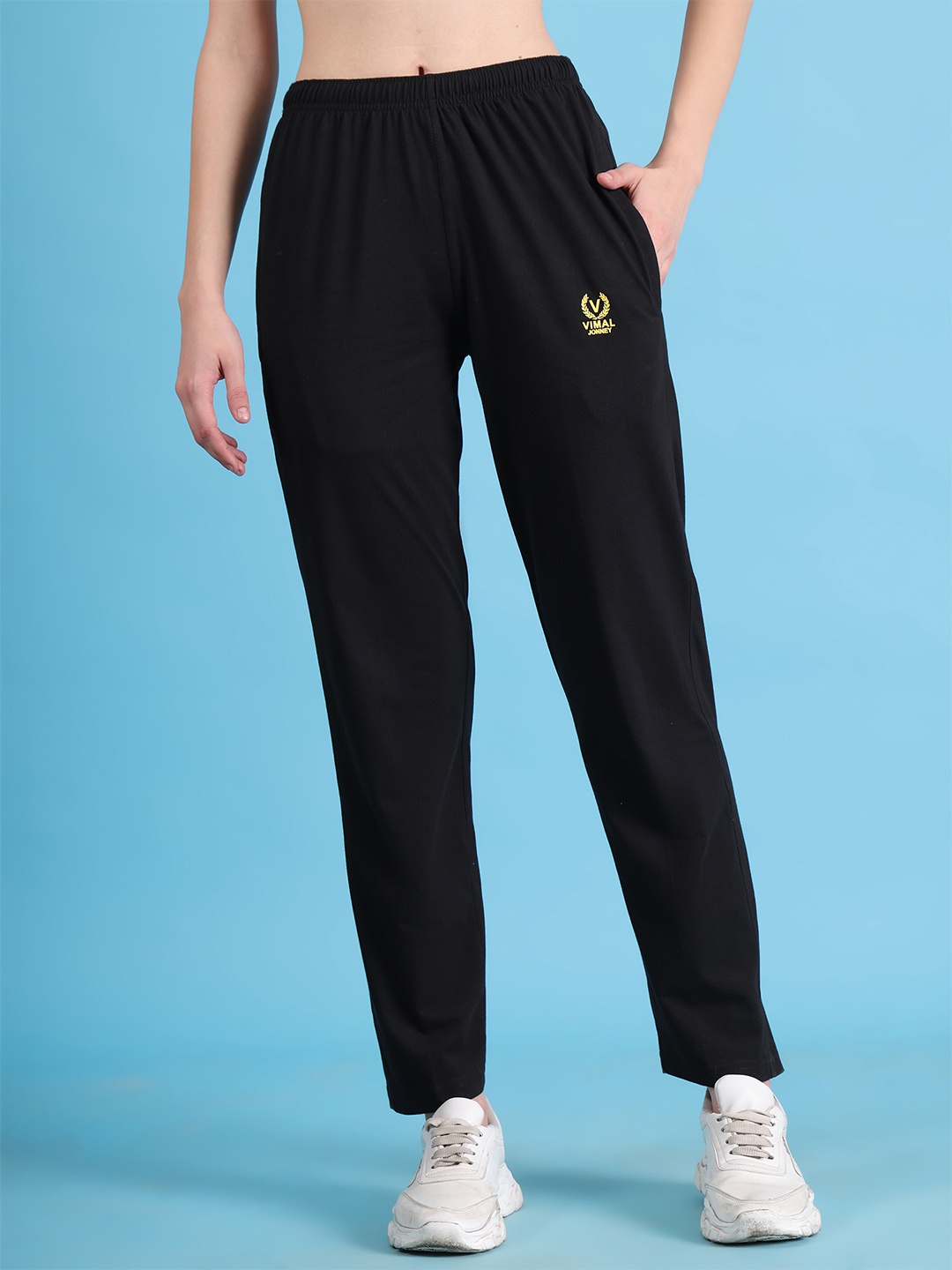 

VIMAL JONNEY Women Black Solid Lounge Pants