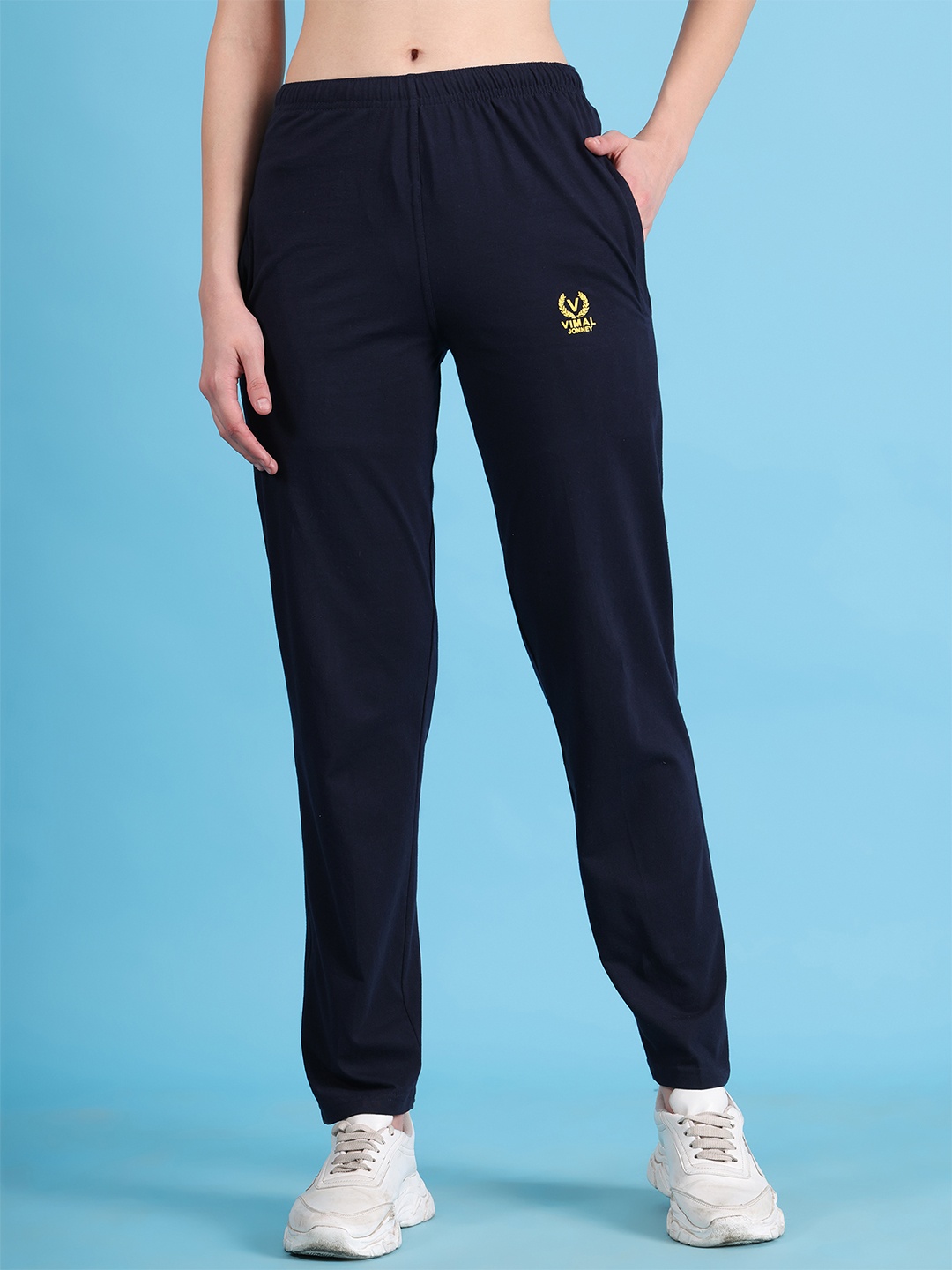 

VIMAL JONNEY Women Blue Solid Lounge Pants