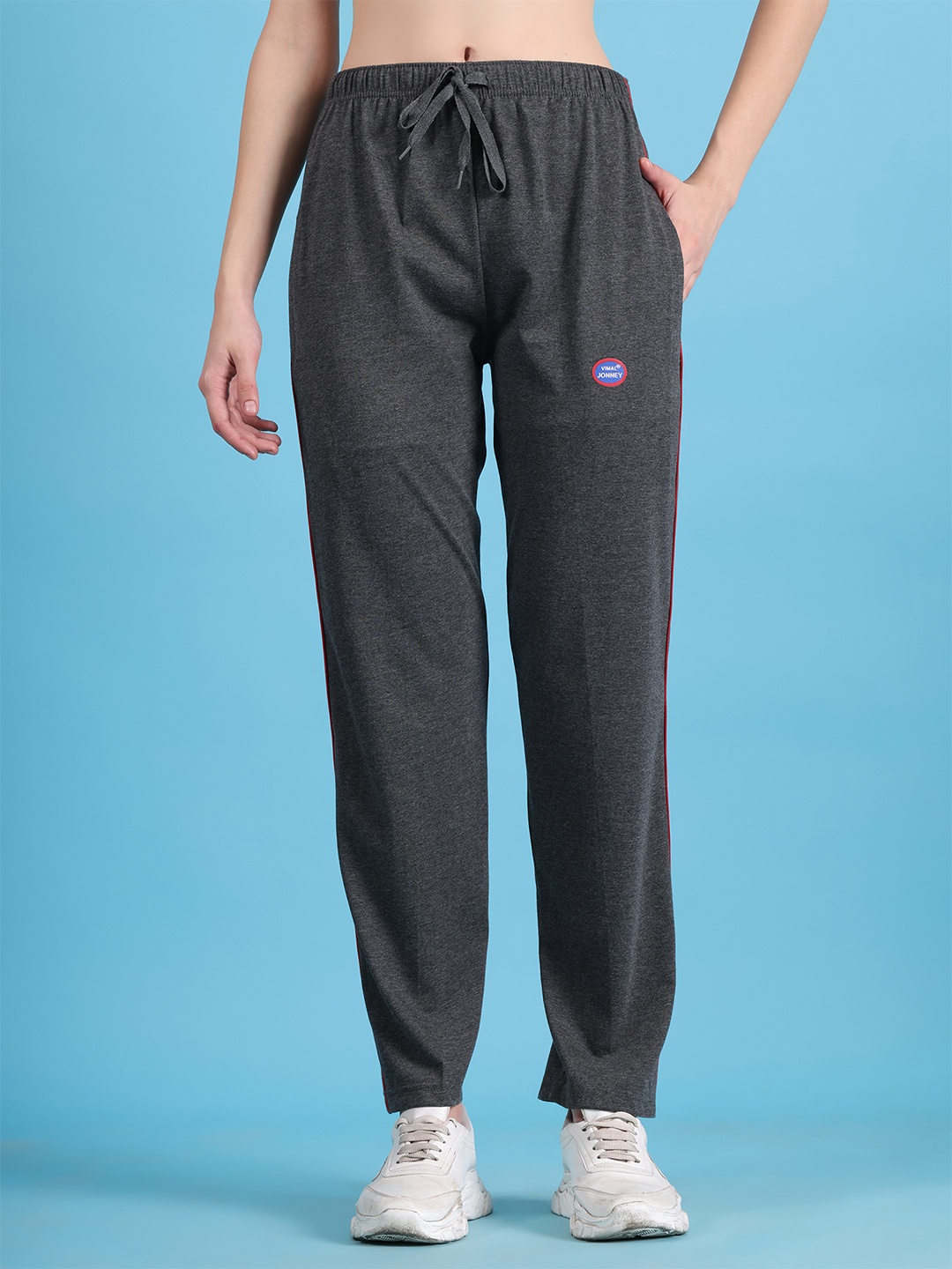 

VIMAL JONNEY Women Grey Solid Lounge Pants