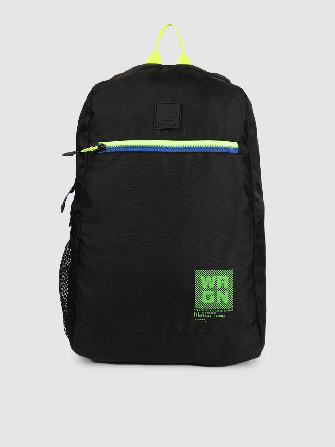 

WROGN Unisex Black Brand Logo Backpack