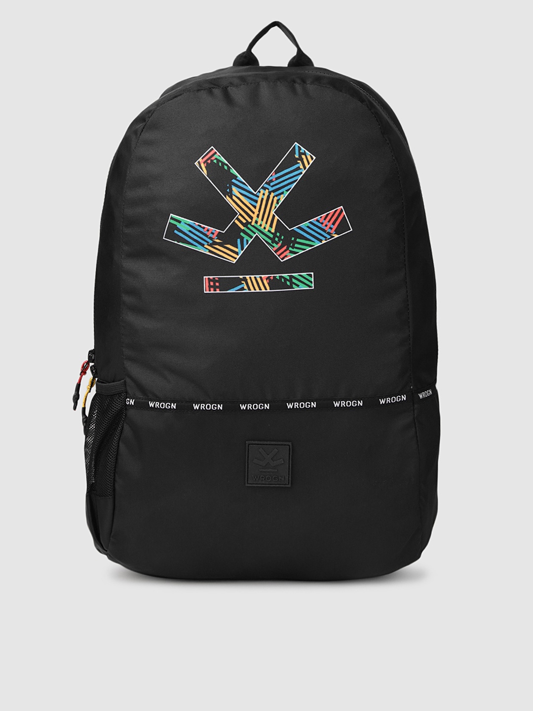 

WROGN Unisex Black Graphic Print Original Laptop Backpack