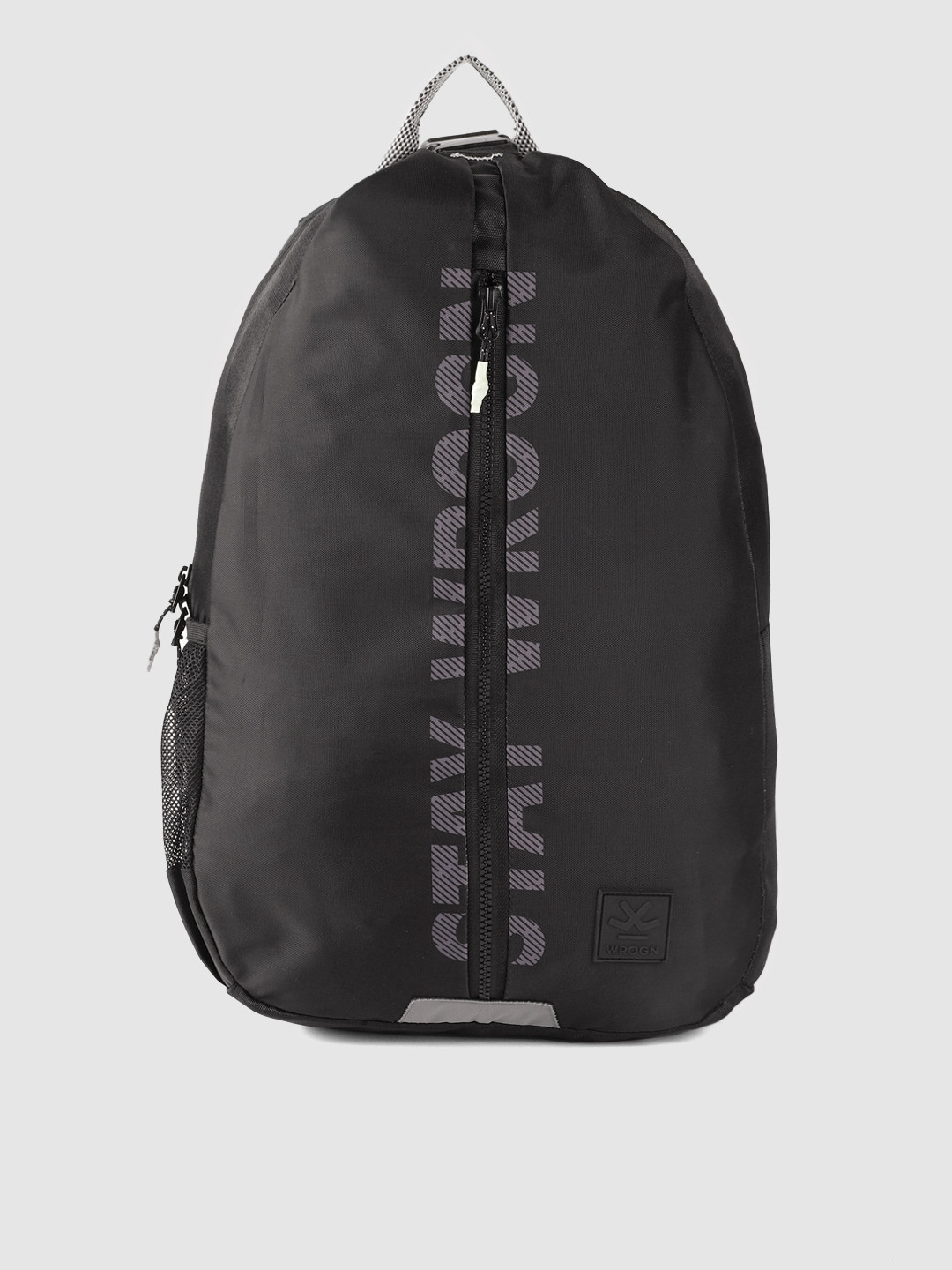 

WROGN Unisex Black Typography Backpack