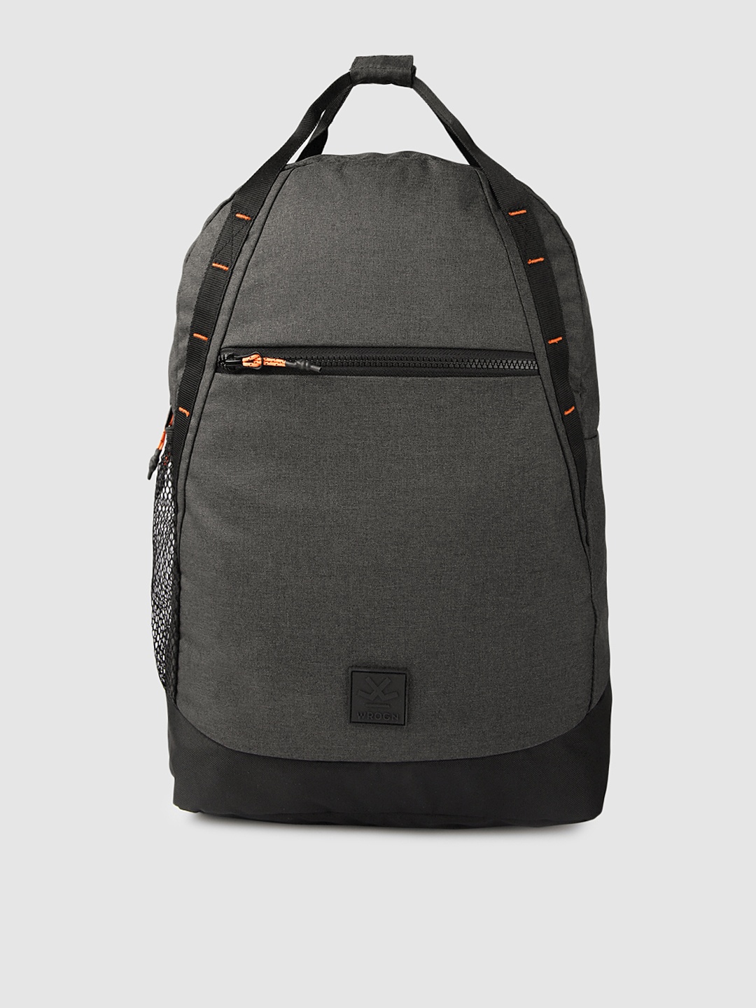 

WROGN Unisex Charcoal Black Solid Hanger Backpack