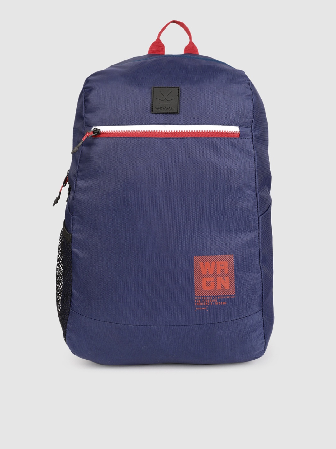 

WROGN Unisex Navy Blue Brand Logo Backpack