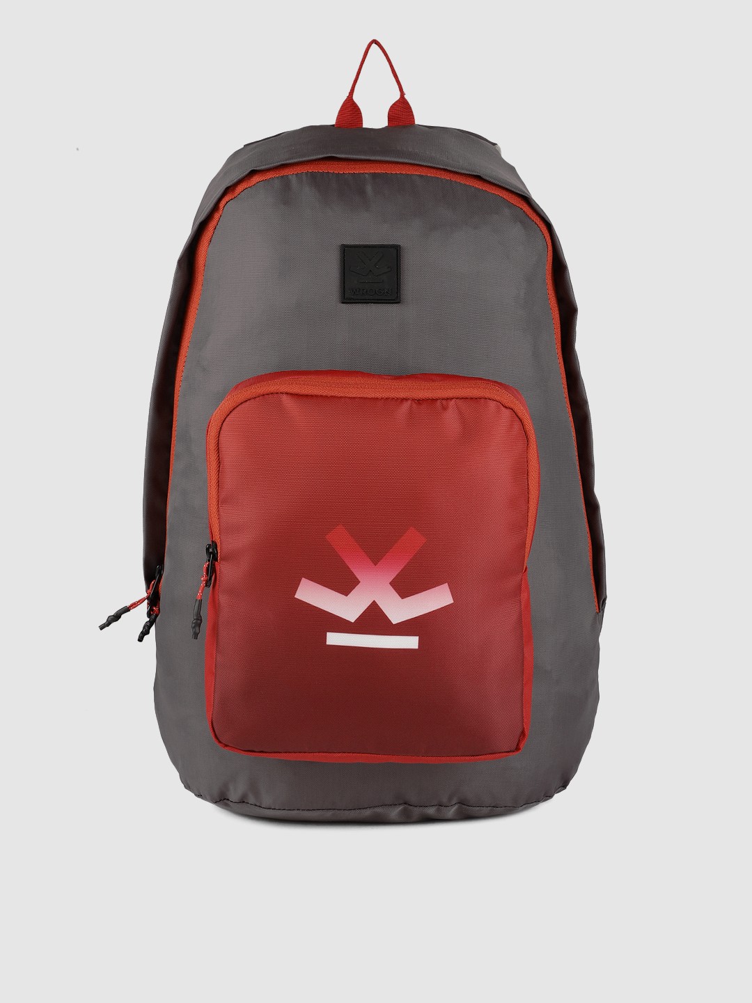 

WROGN Unisex Grey & Red Brand Logo Toy Laptop Backpack