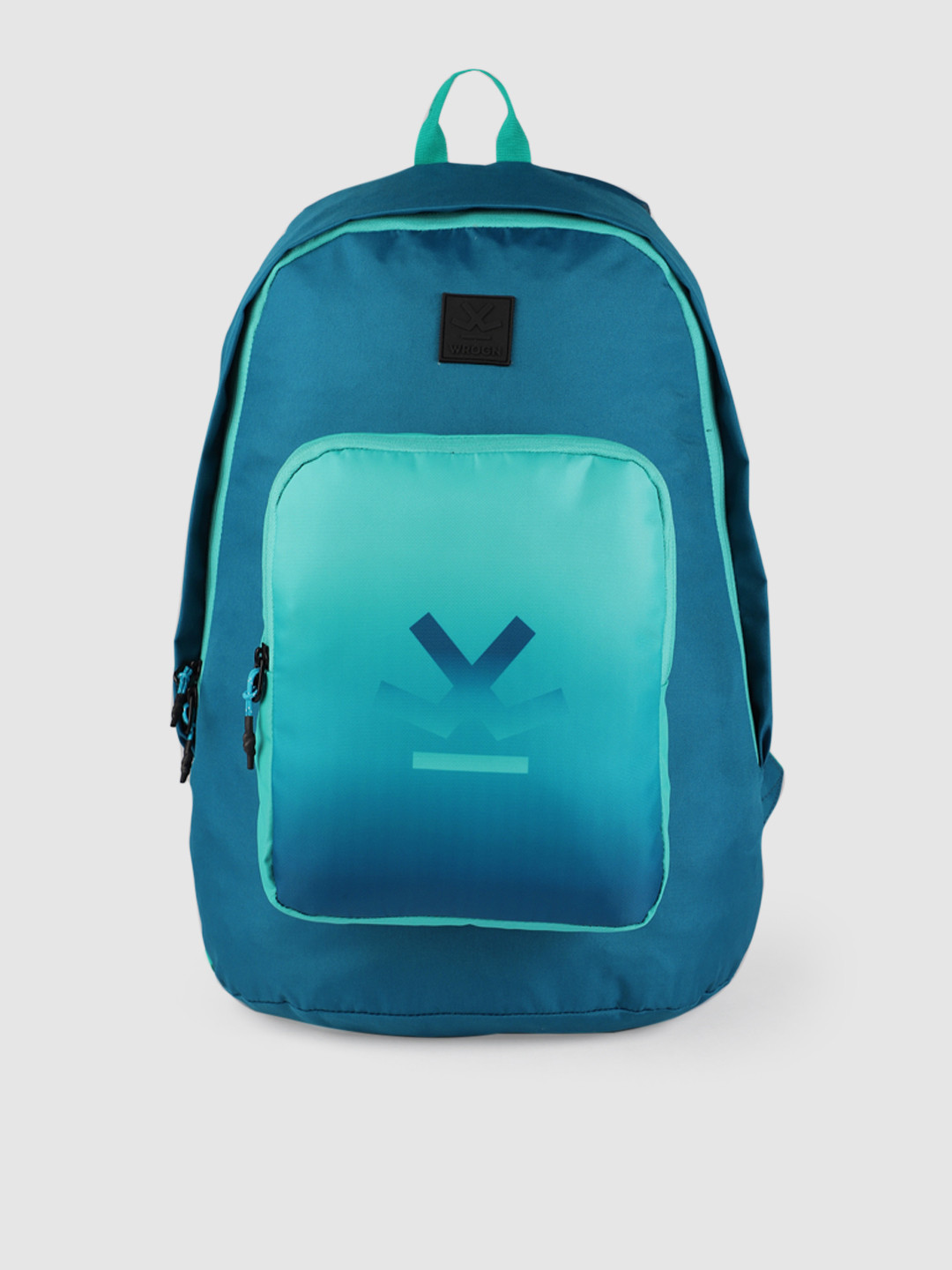 

WROGN Unisex Turquoise Blue Brand Logo Toy Detachable Zip Pouch Laptop Backpack