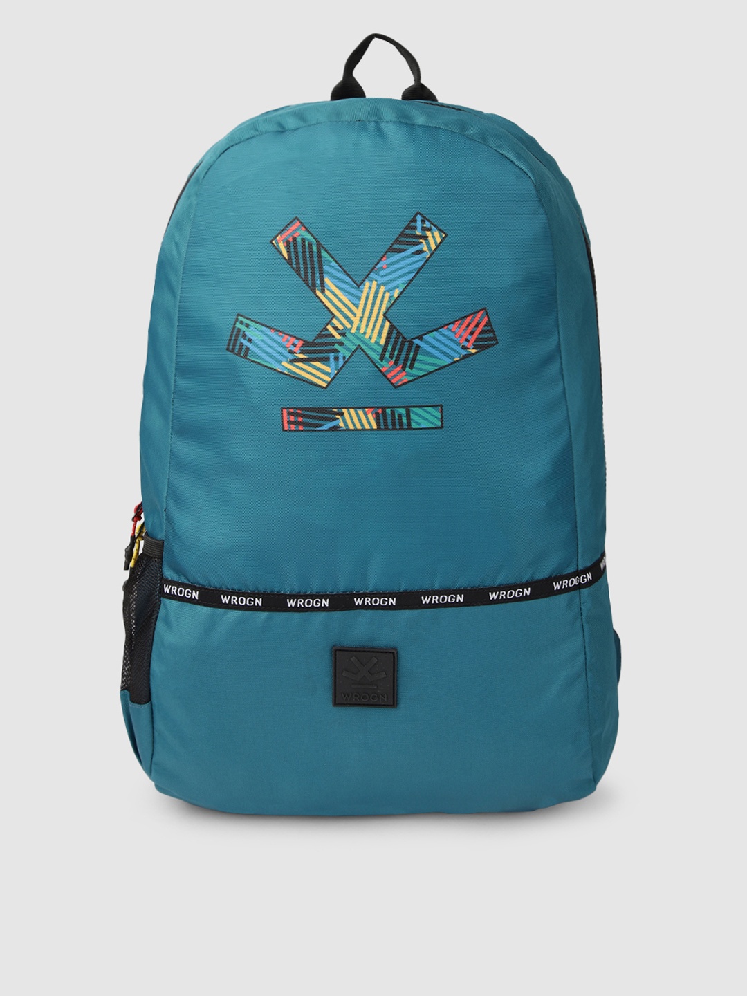

WROGN Unisex Turquoise Blue Graphic Print Original Laptop Backpack